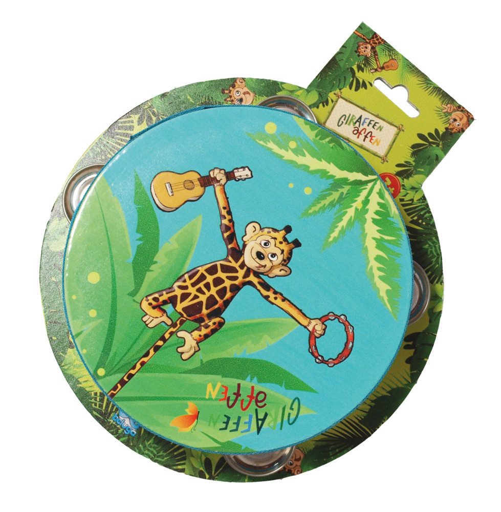 John GmbH Tambourin Schlägel Tamburin Giraffenaffen mehrfarbig 4,7x15cm
