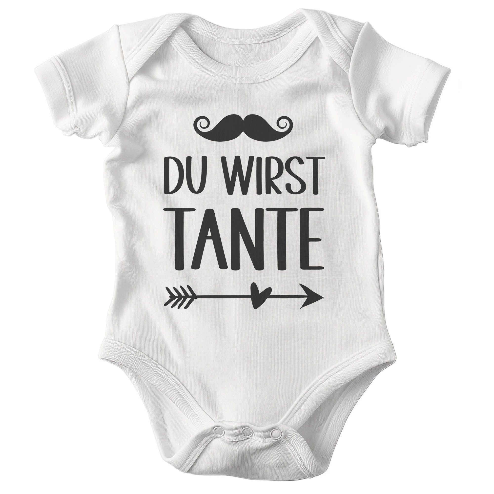 Kurzarmbody Bio Unisex Babybody Du Wirst Tante Weiss Strampler Babyparty Geschenk