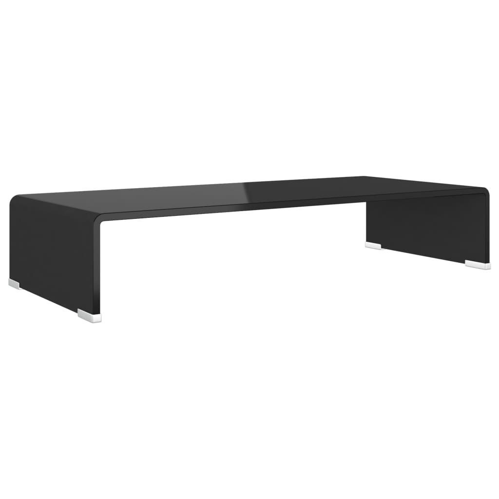 furnicato TV-Aufsatz TV-Tisch/Bildschirmerhöhung Glas Schwarz 70x30x13 günstig online kaufen