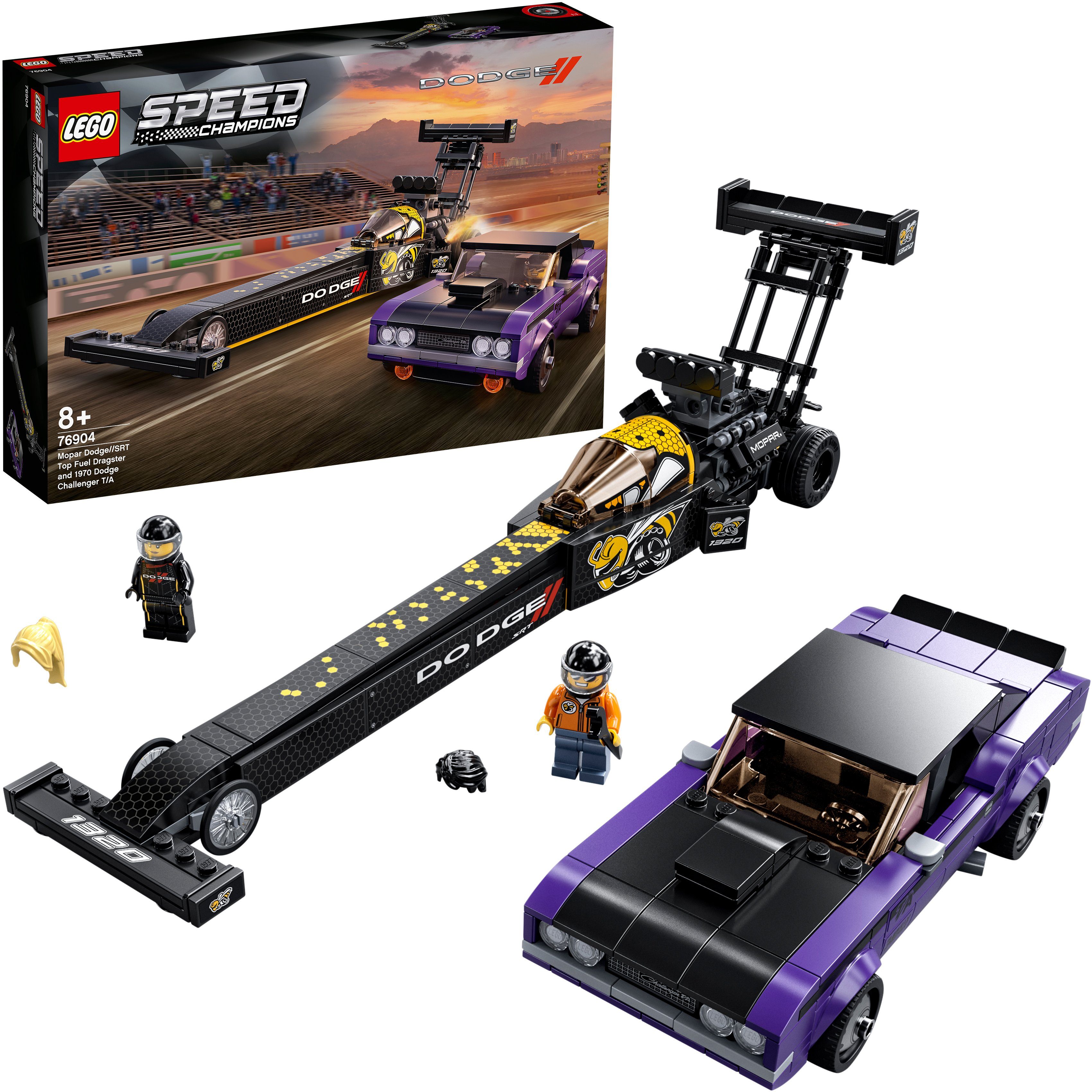 Image of LEGO® Konstruktionsspielsteine »Mopar Dodge//SRT Dragster & 1970 Dodge Challenger (76904), LEGO® Speed Champions«, (627 St), Made in Europe