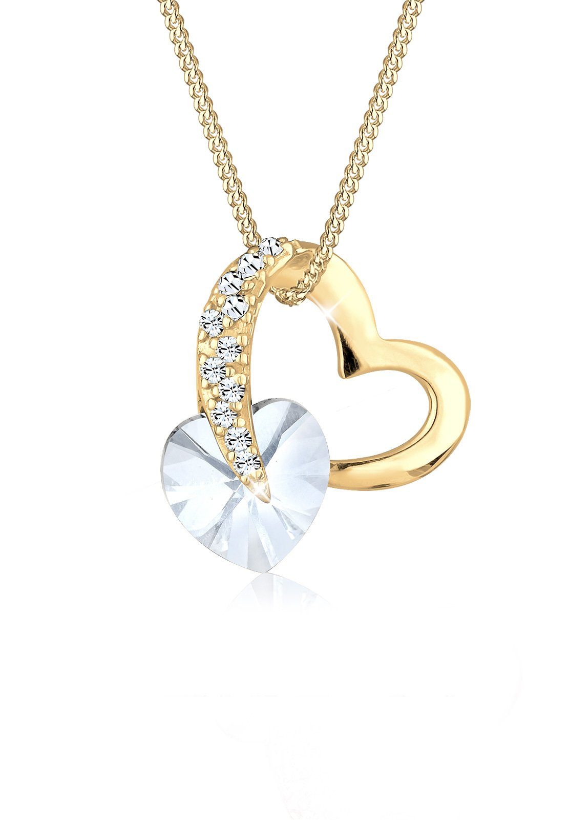 Elli Collierkettchen Herz Anhänger 925 Silber, mit Kristallen von Swarovski®