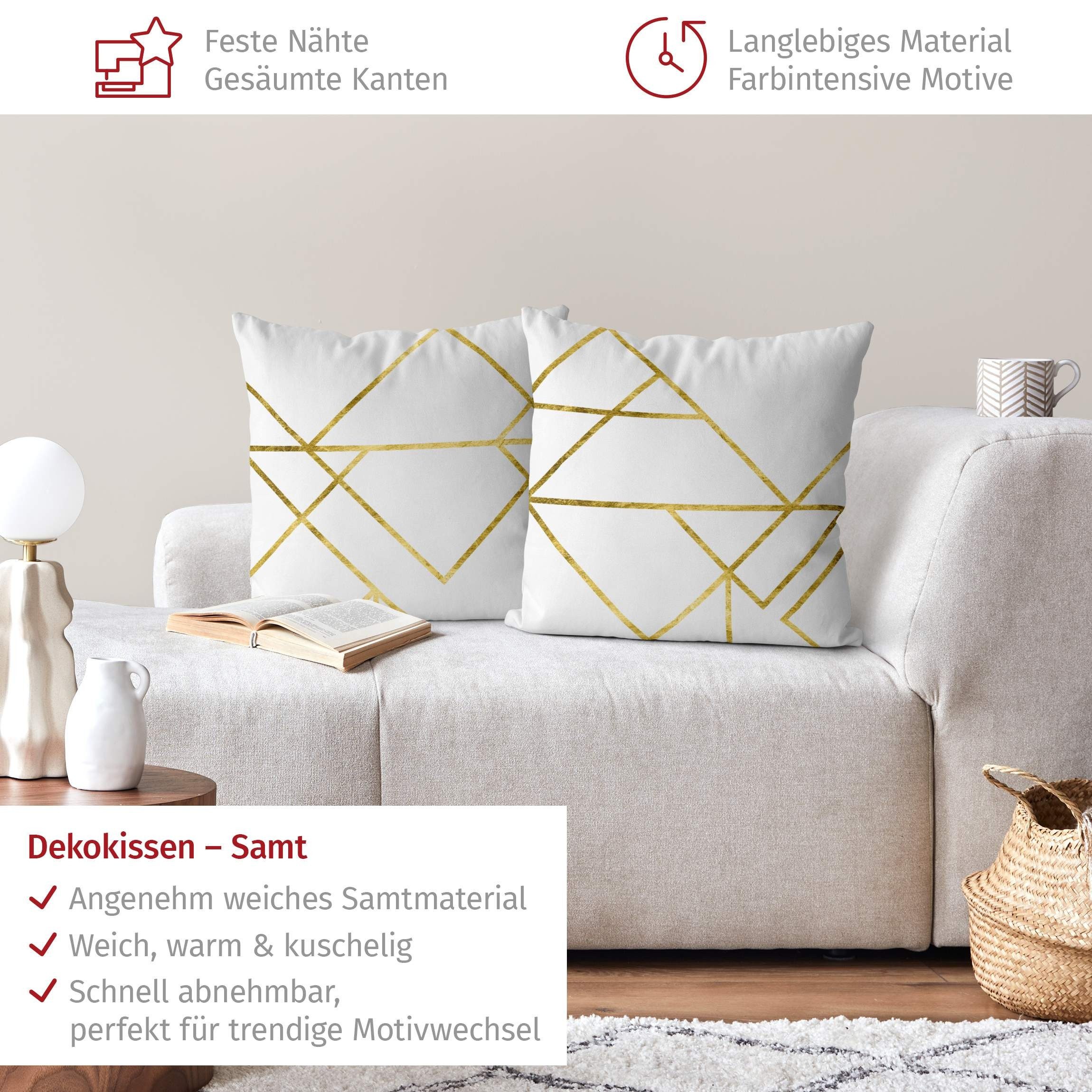 Bilderdepot24 Dekokissen 2-teilig drinnen Kissenhülle/ Sofakissen/ Zierkissen Kissenhülle gold, Bezug mit / ohne Füllung Zierkissen Outdoor Sofa Bett