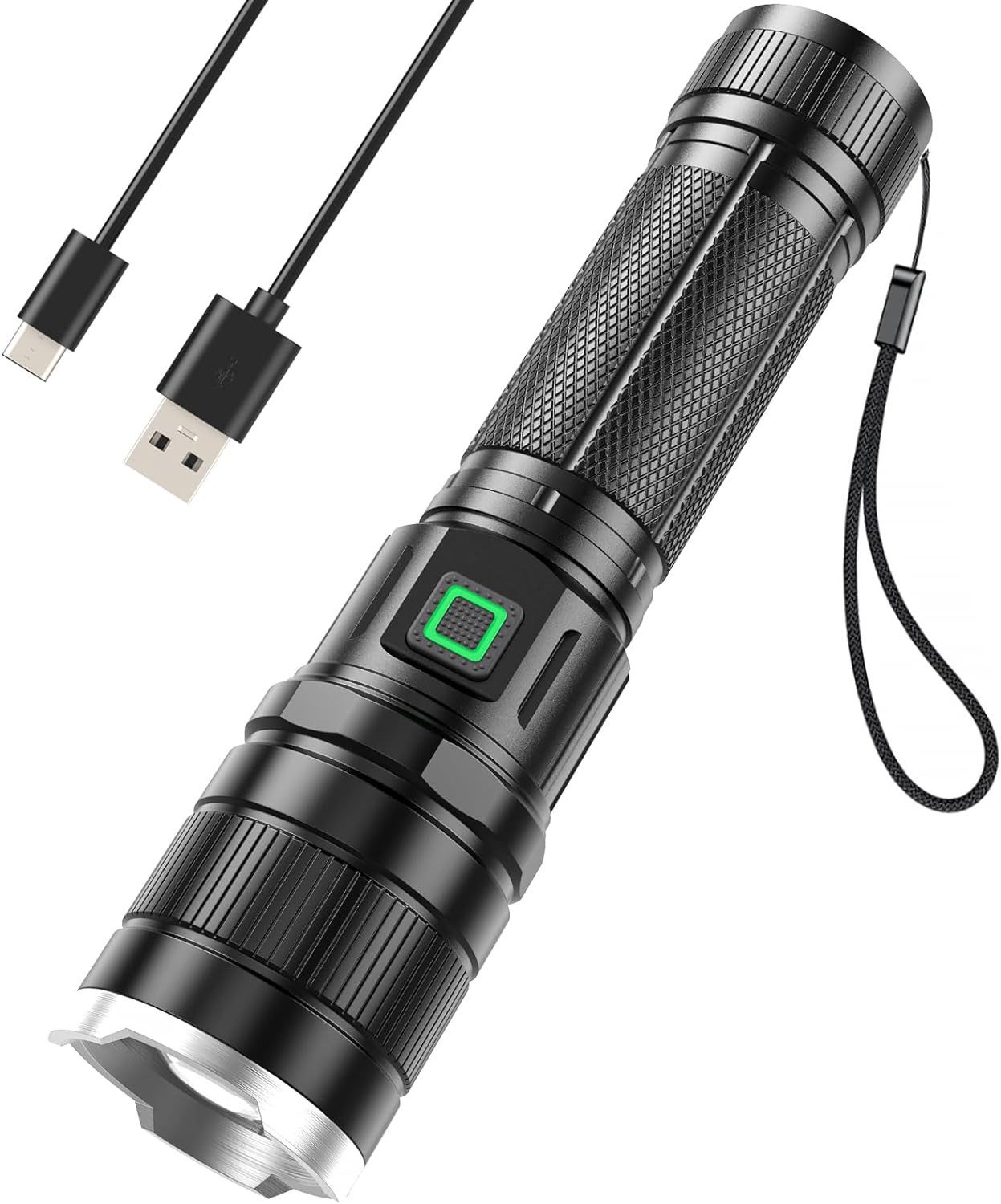 REDOM LED Taschenlampe Superhelle Klein LED Taschenlampen Mini Torch Handlampe 800 Lumen (Zoombare Taktische Taschenlampe Aluminium mit 18650-Lithiumbatterie, 1-St., 3 Lichtmodi und Langer Betriebsdauer USB Aufladbar IP65 Wasserdicht), für Camping Wandern Outdoor Notfälle Abenteuerurlaub Bergsteigen usw