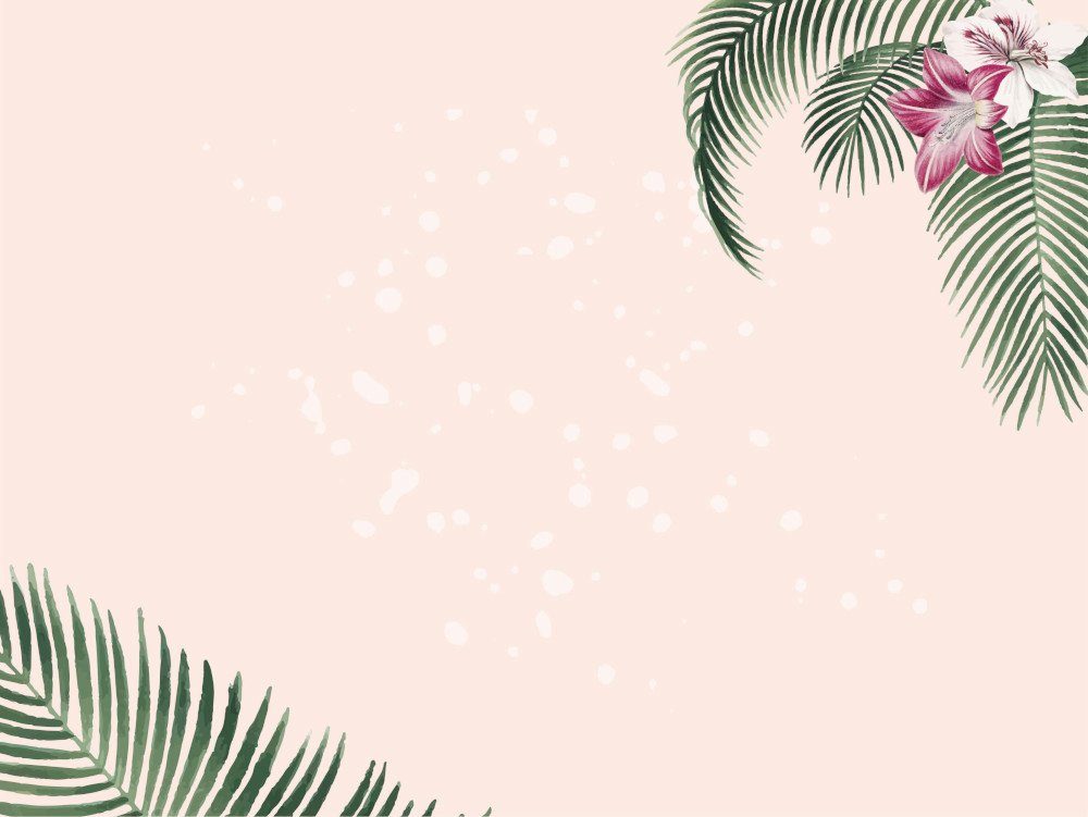 Tischsetmacher Platzset Tischset, Platzset abwaschbar - Hibiskus mit Palmenblätter - 4 Stück aus erstklassigem Vinyl (Kunststoff) 40 x 30 cm, (4-St)