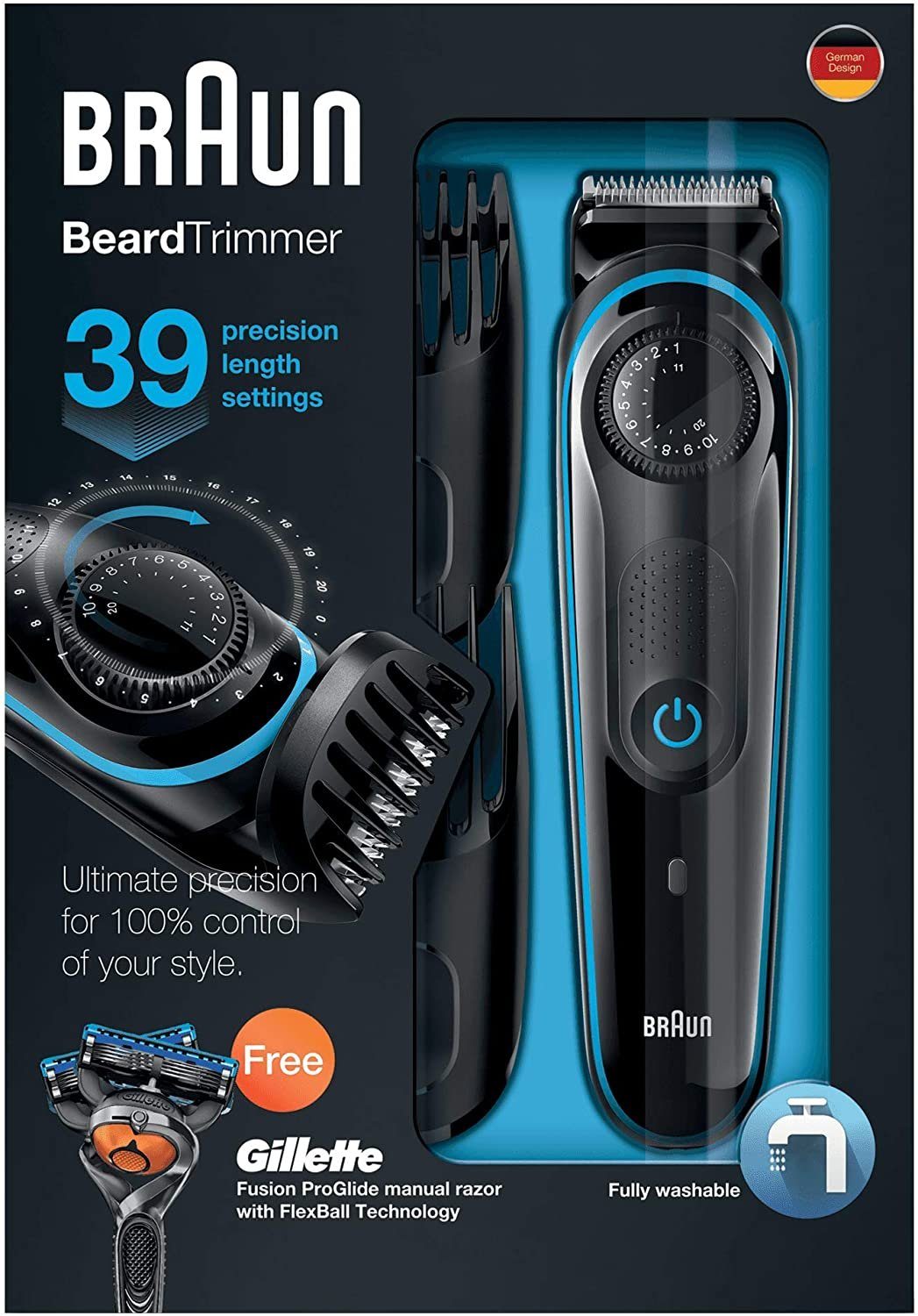Braun Elektrorasierer Braun Bartschneider BT3040 inkl Gillette Fusion Pro Glide