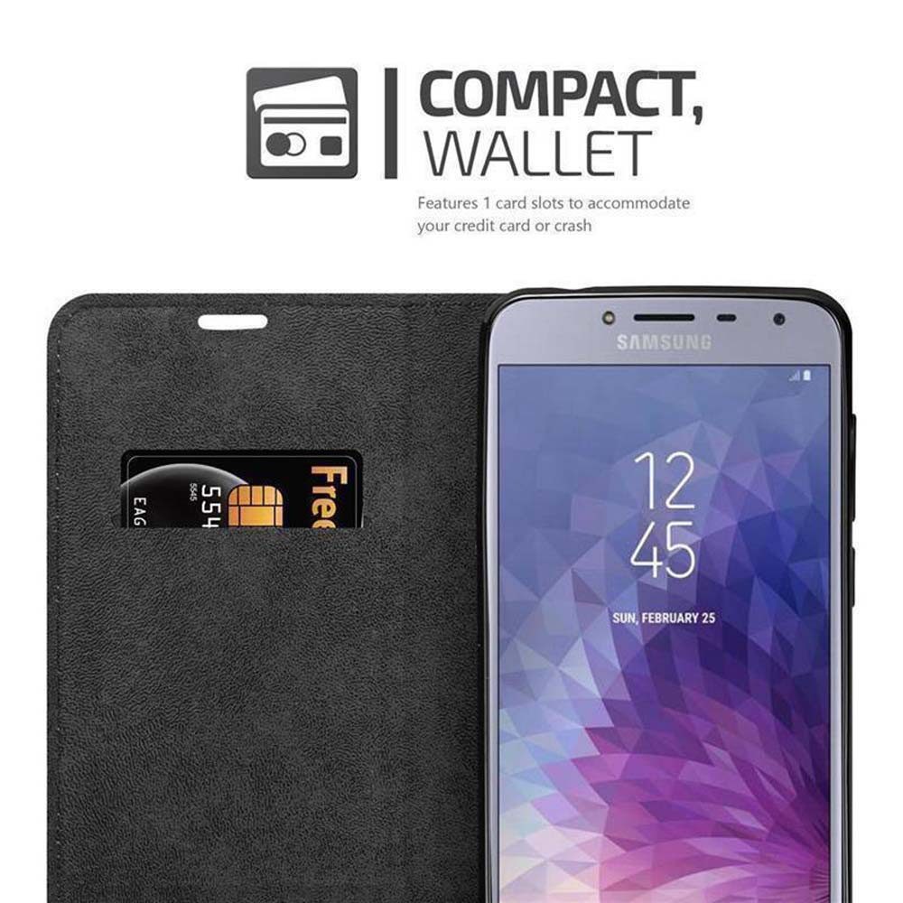 Cadorabo Handyhülle für Samsung Galaxy J4 2018 Hülle Samsung Galaxy J4 2018, Hülle Schutzhülle mit Standfunktion, Magnetverschluss und Kartenfach