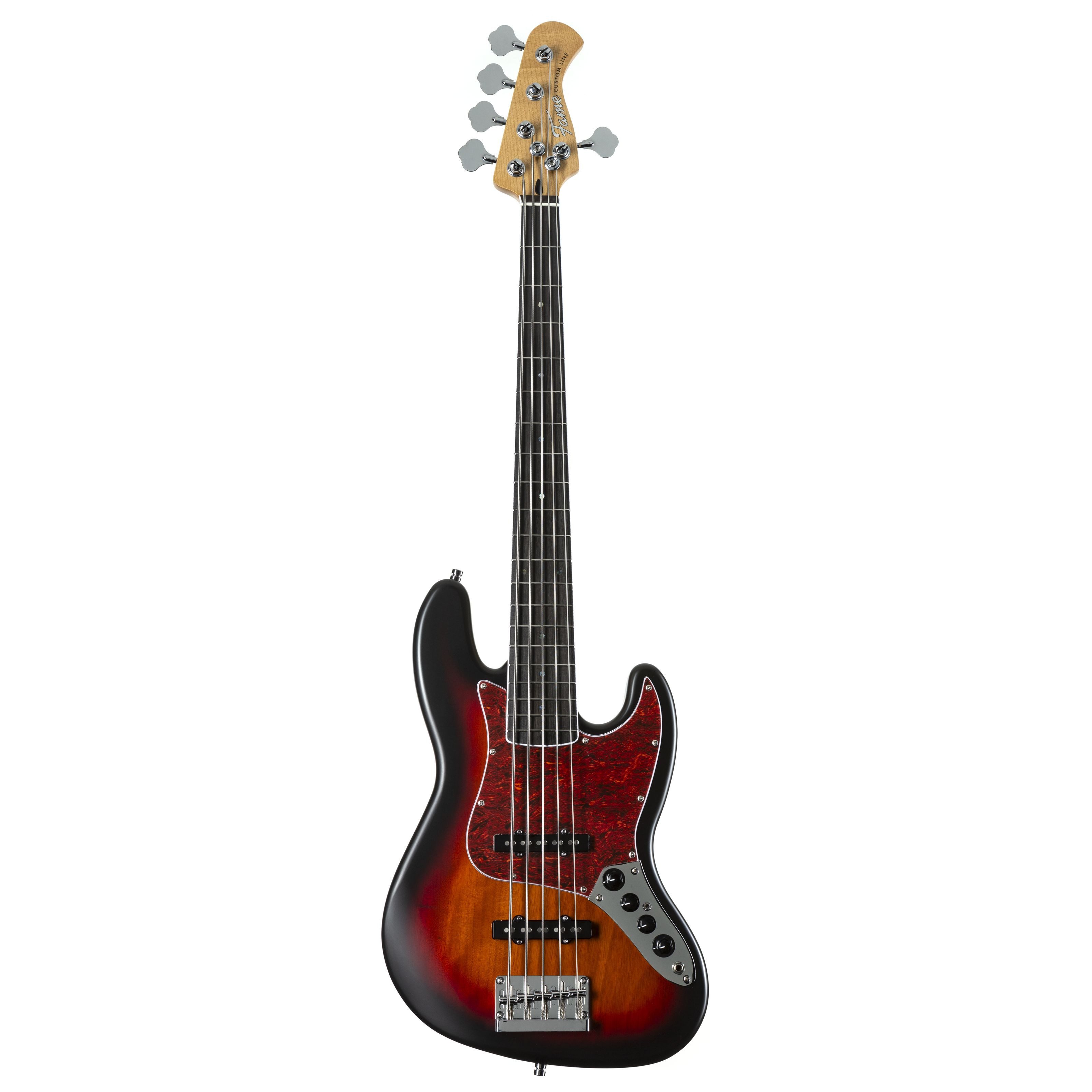 FAME E-Bass, E-Bässe, 5-Saiter E-Bässe, Custom JB 5 Sunburst - E-Bass