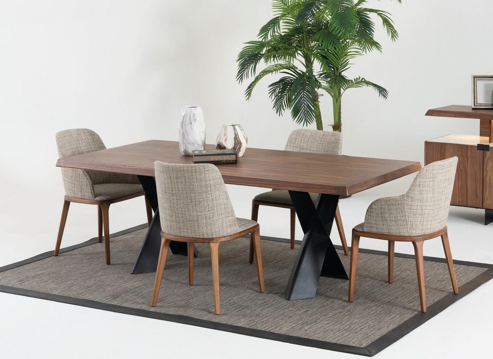 Design Set, Essgruppe Stühle JVmoebel Esszimmer Möbel (5-tlg) Stuhlgruppe Modern Tisch 4x Holz