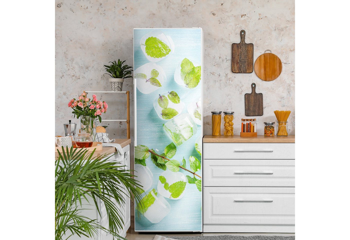 Thumbnail - DEQORI Magnetfolie 'Minzige Frische', Kühlschrank Magnetmatte magnetisch Magnetfolie Folie Schutz