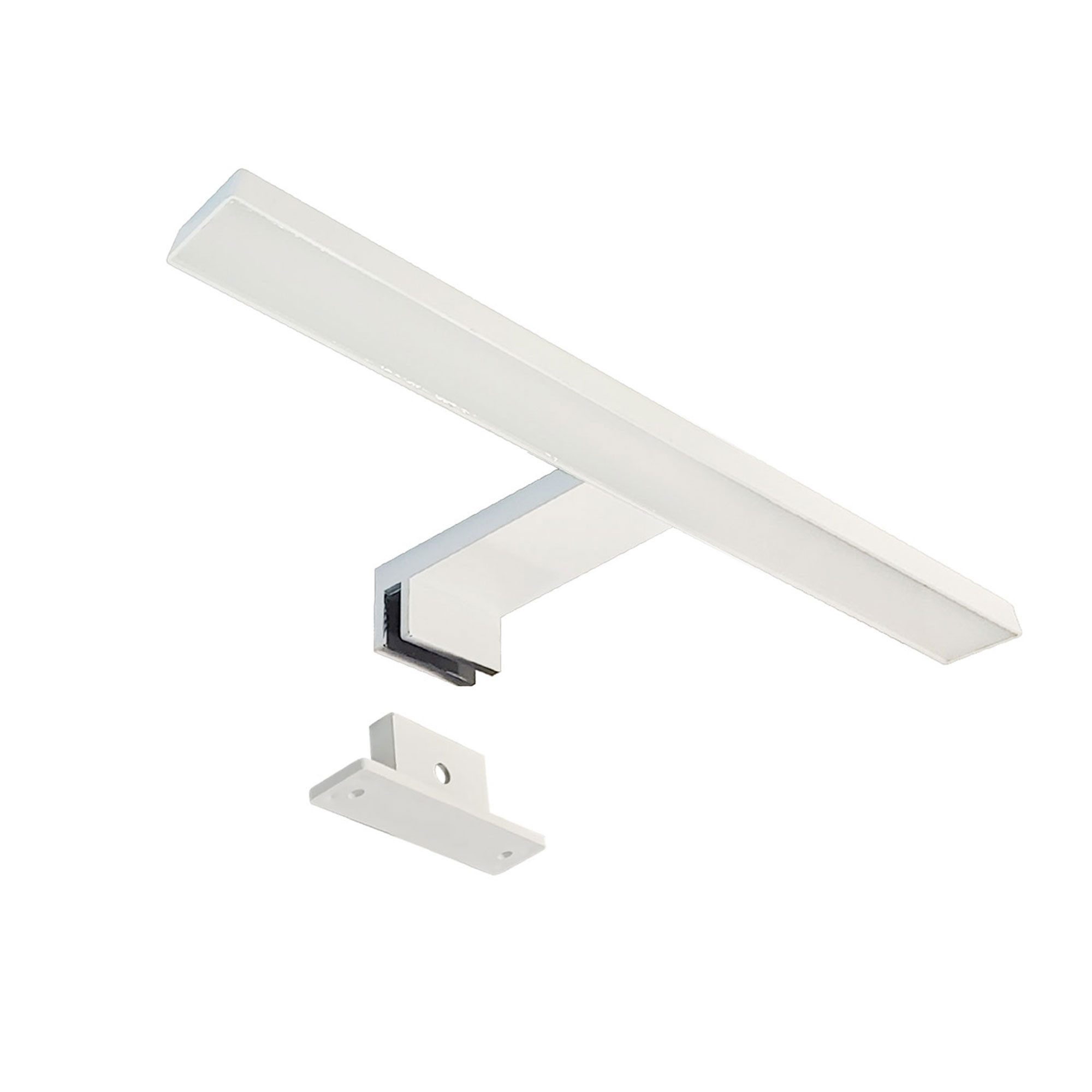 Maxkomfort LED Spiegelleuchte Badezimmer, 30/60cm, schwarz/weiß/chrom/acryl - IP44, LED fest integriert, Neutralweiß, Moderne Badbeleuchtung, Schranklicht, Schminklicht, ohne Schalter