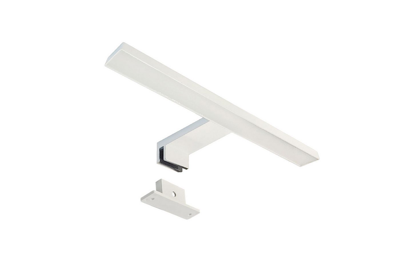 Maxkomfort LED Spiegelleuchte Badezimmer, 30/60cm, schwarz/weiß/chrom/acryl - IP44, LED fest integriert, Neutralweiß, Moderne Badbeleuchtung, Schranklicht, Schminklicht, ohne Schalter