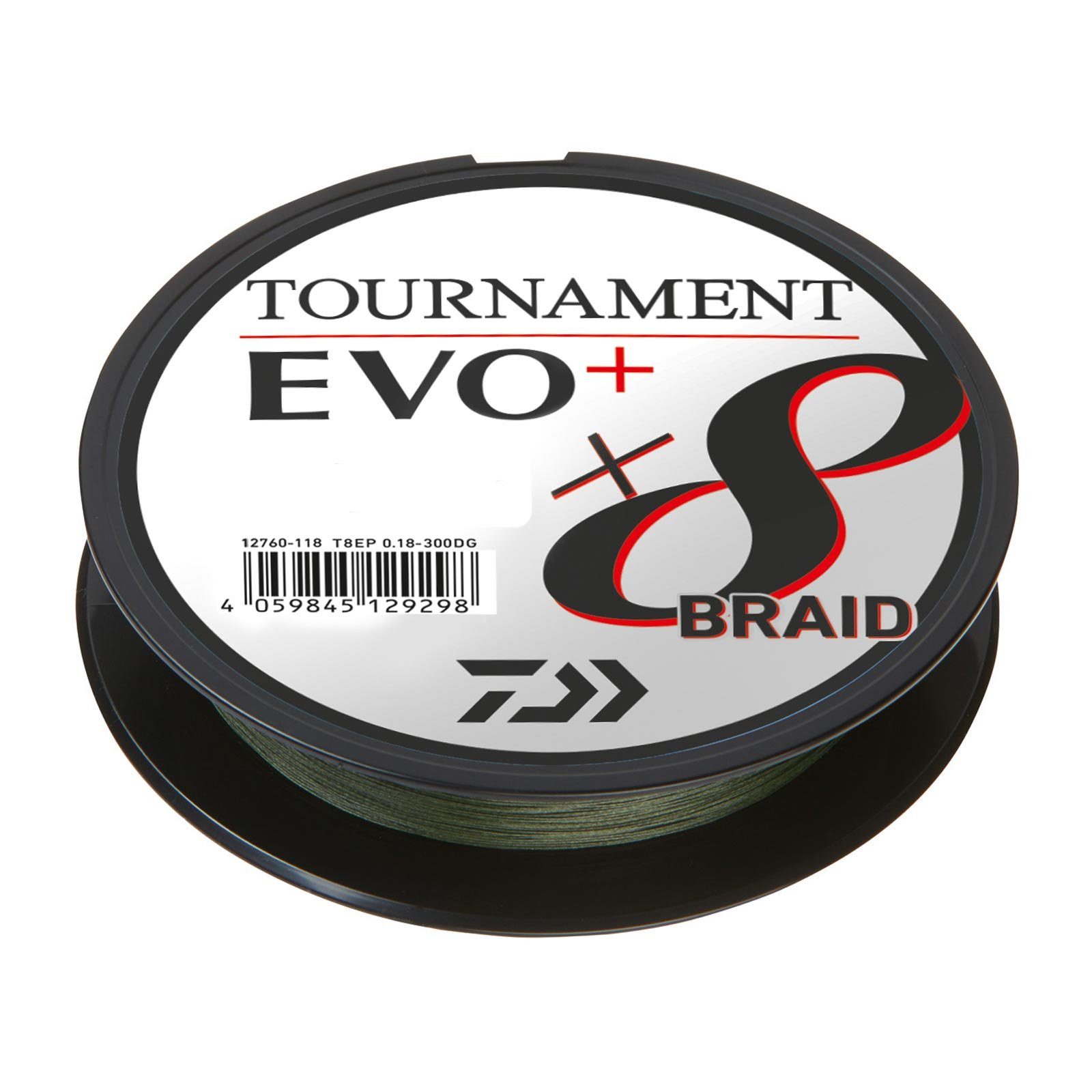 Daiwa Angelschnur, 135 m Длина, Daiwa Tournament X8 Braid EVO+ 0,14mm 135m Dunkelgrün geflochtene Angelschnur