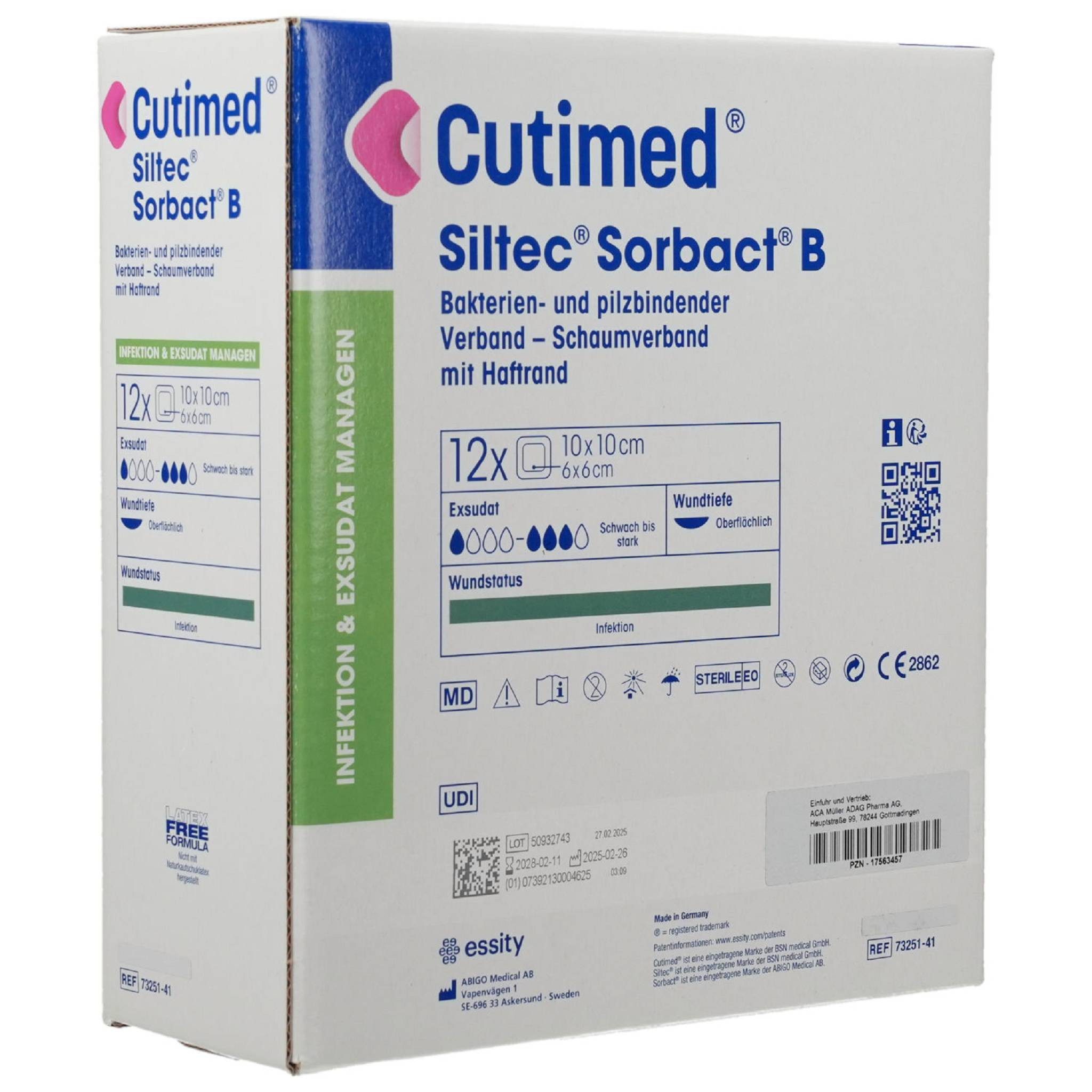 BSN medical GmbH Wundpflaster CUTIMED Siltec Sorbact B PU-Verb.10x10cm