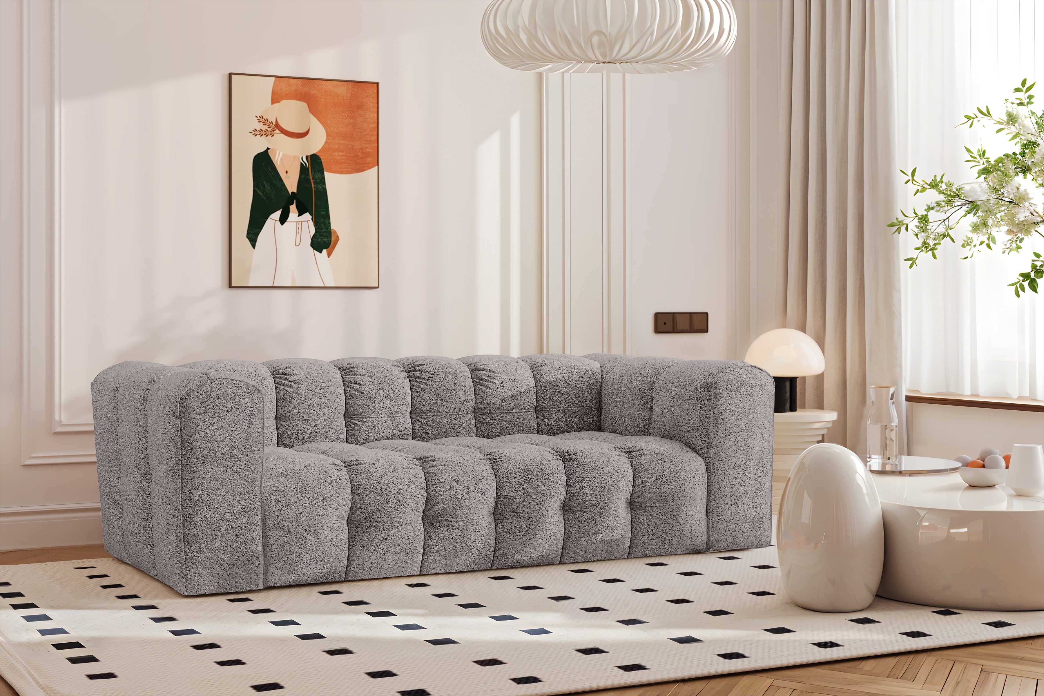 Kaiser Möbel 3-Sitzer Sofa BALOO, stoff Moly und Arena, modern, pflegeleichter Chenille-Stoff, Water-Repellent-Technologie
