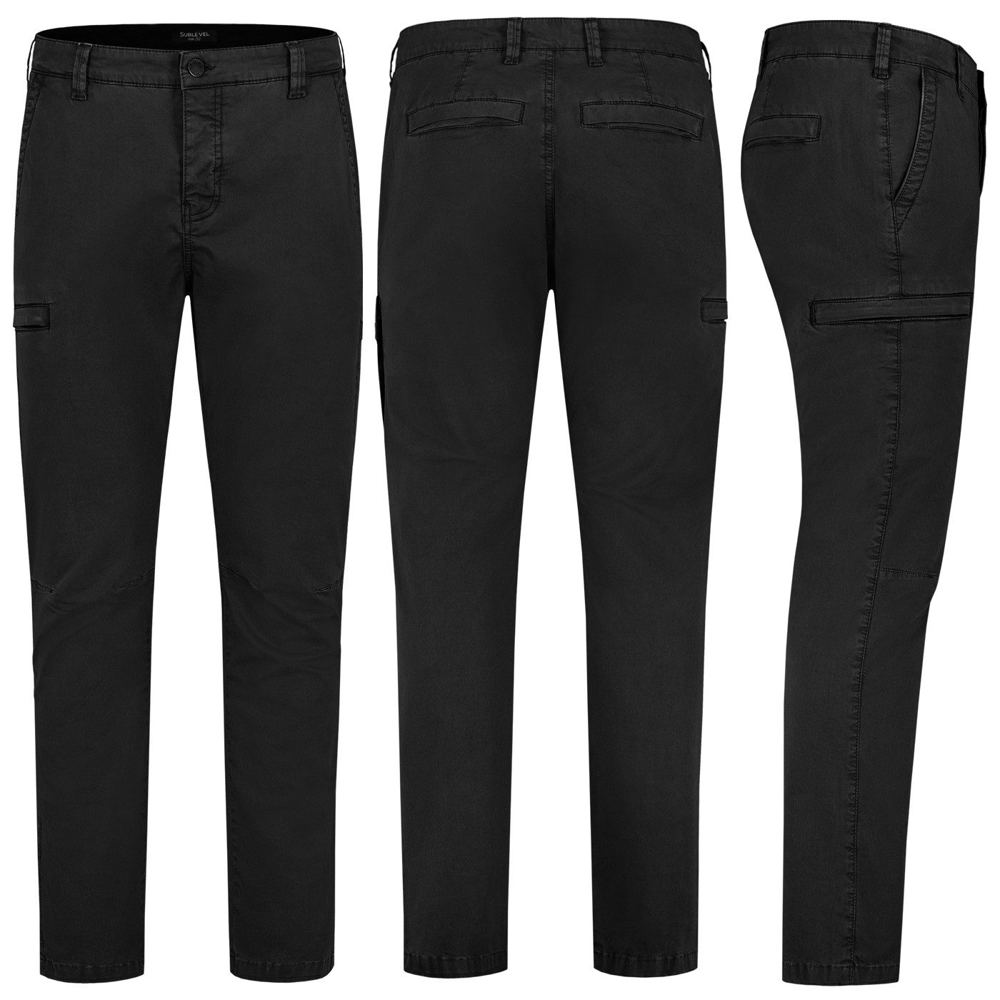 SUBLEVEL Chinos Sublevel Herren Chino Hose lange Hose Stoff Flexibel Bequem Freizeit