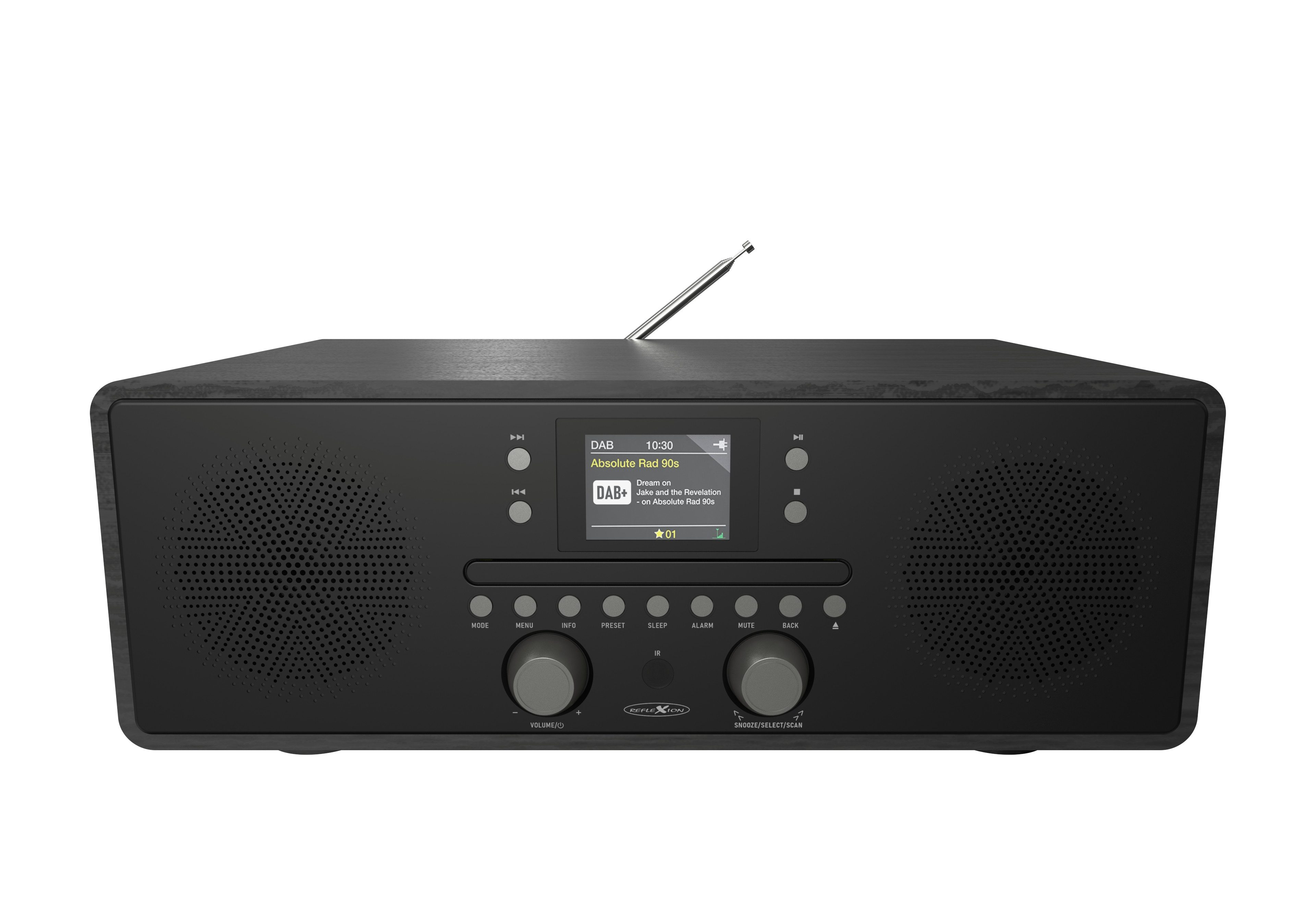Reflexion HRA21DAB+ Stereo Radio mit CD-Player, Bluetooth, UKW, USB und AUX Digitalradio (DAB) (Digitalradio (DAB), 160 W, 2,4" TFT-Farbdisplay, Uhr-Anzeige mit Dual-Alarm und Sleep-Timer)