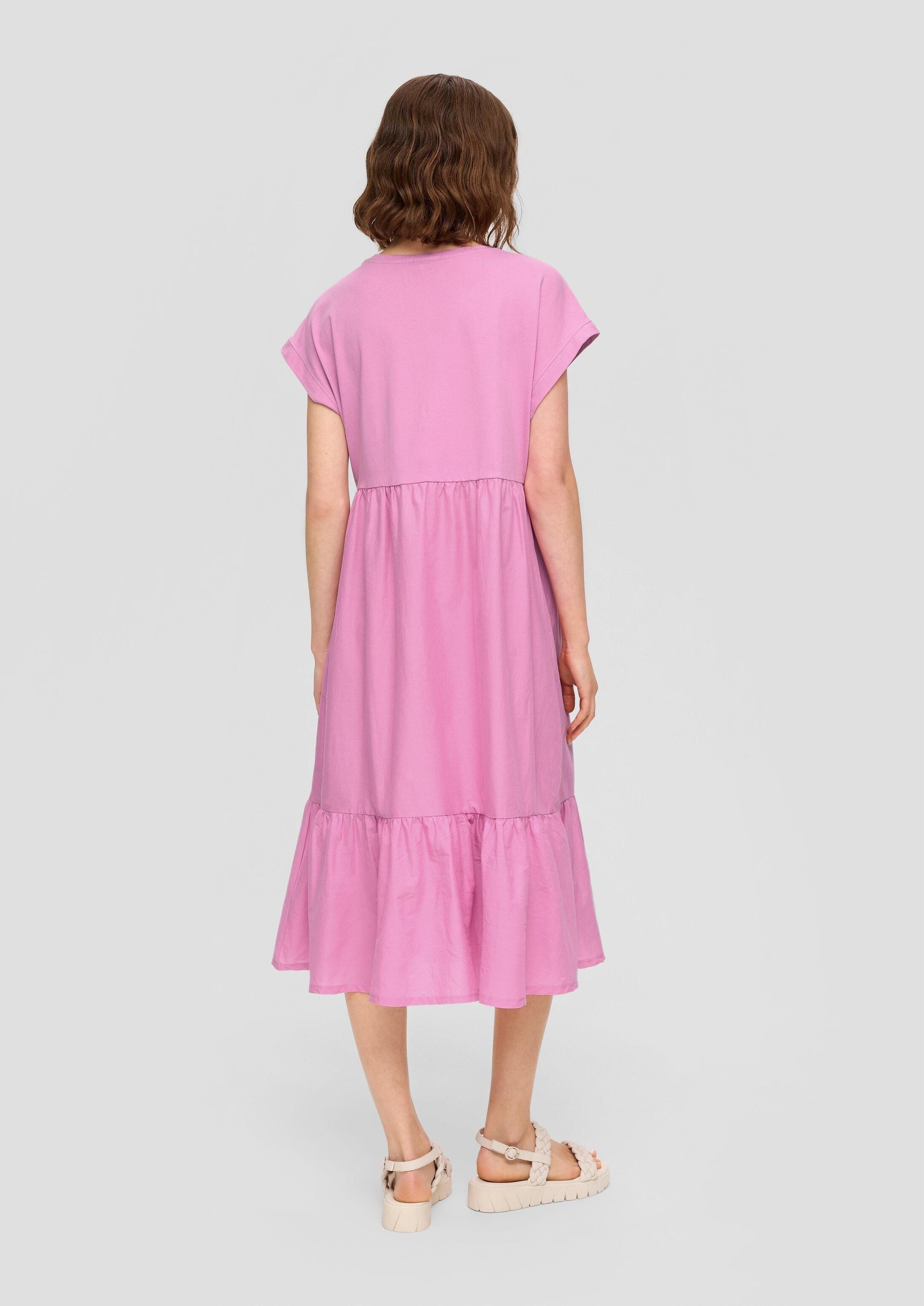 s.Oliver Midikleid Kleid Luftiges Baumwollkleid im Fabricmix und Relaxed Fit