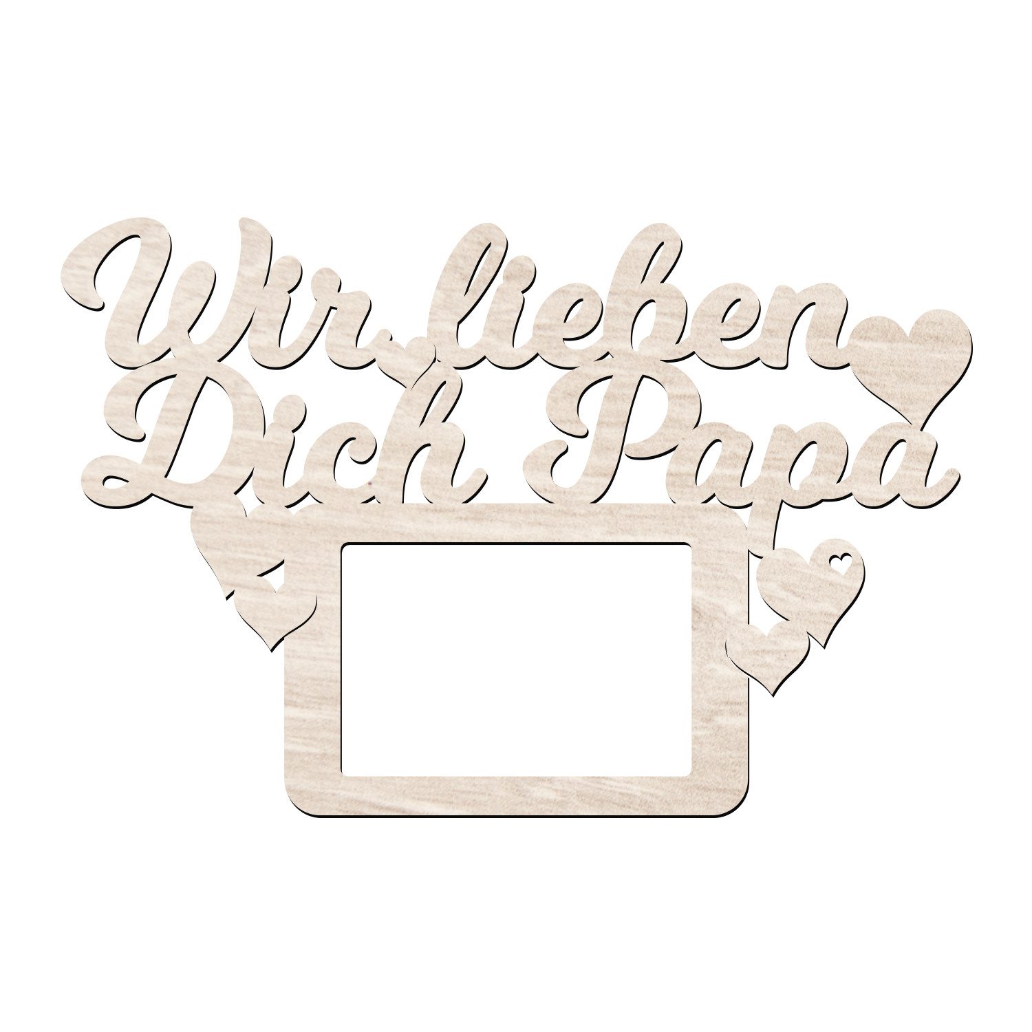 Namofactur Bilderrahmen Fotorahmen 'Wir lieben Dich Papa', Vatertag, Geburtstag Papa, für 1 Bilder, 1 Foto im Format 15 x 10 cm, Holz Foto Rahmen, Wir lieben Dich Papa