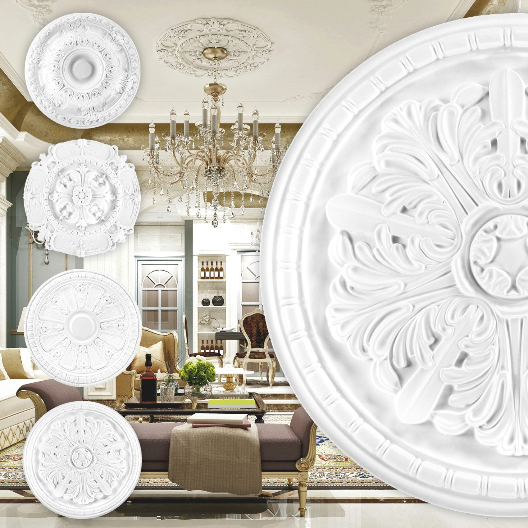 Grand Decor Wanddekoobjekt R111 (Stuckrosette aus günstig online kaufen