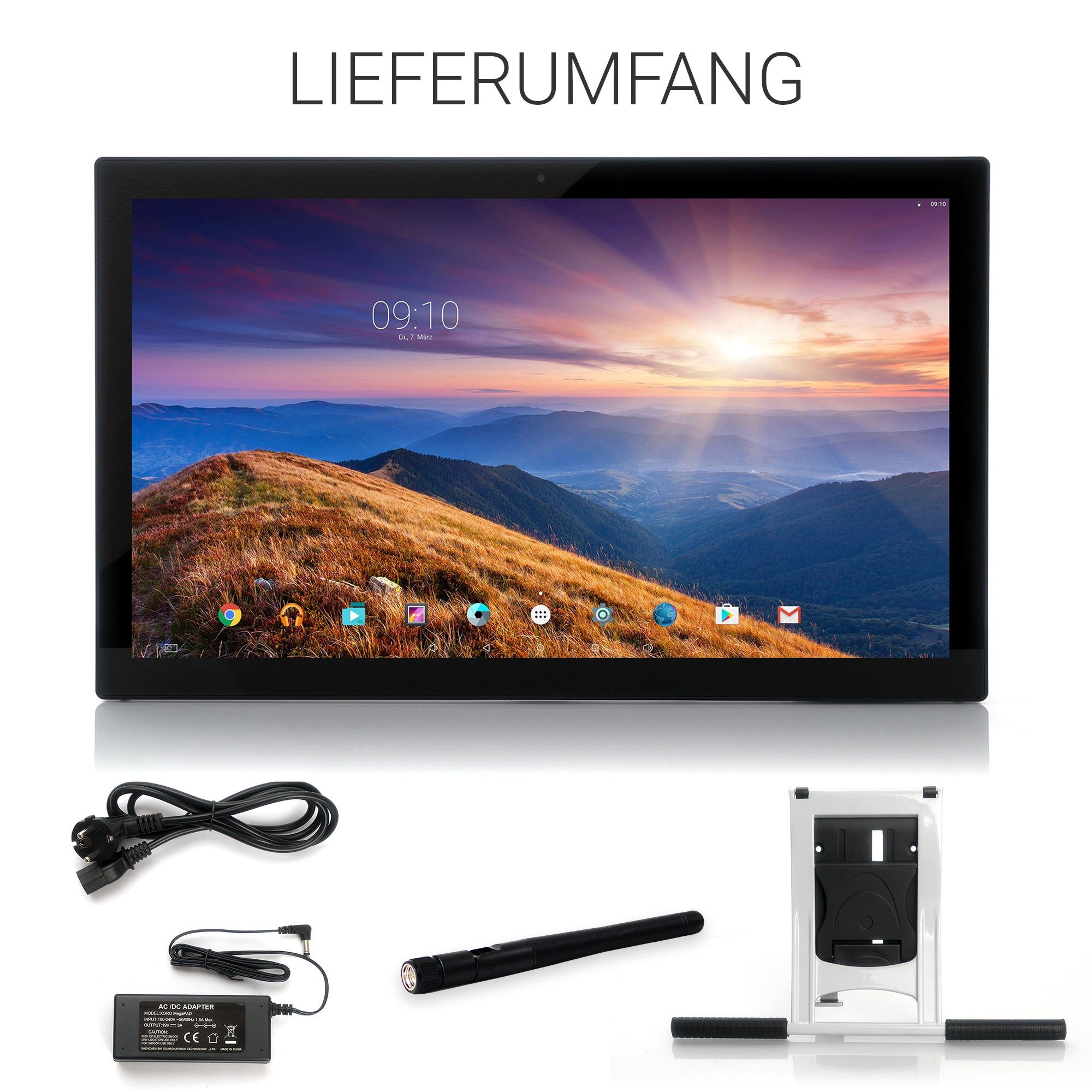 Xoro MegaPAD 3204 V7 Tablet (32", 64 GB, Android 13, Unterstützt externen 4G/5G USB‑Dongle, Großes Multitouch‑Display für komfortables Arbeiten und Präsentieren)