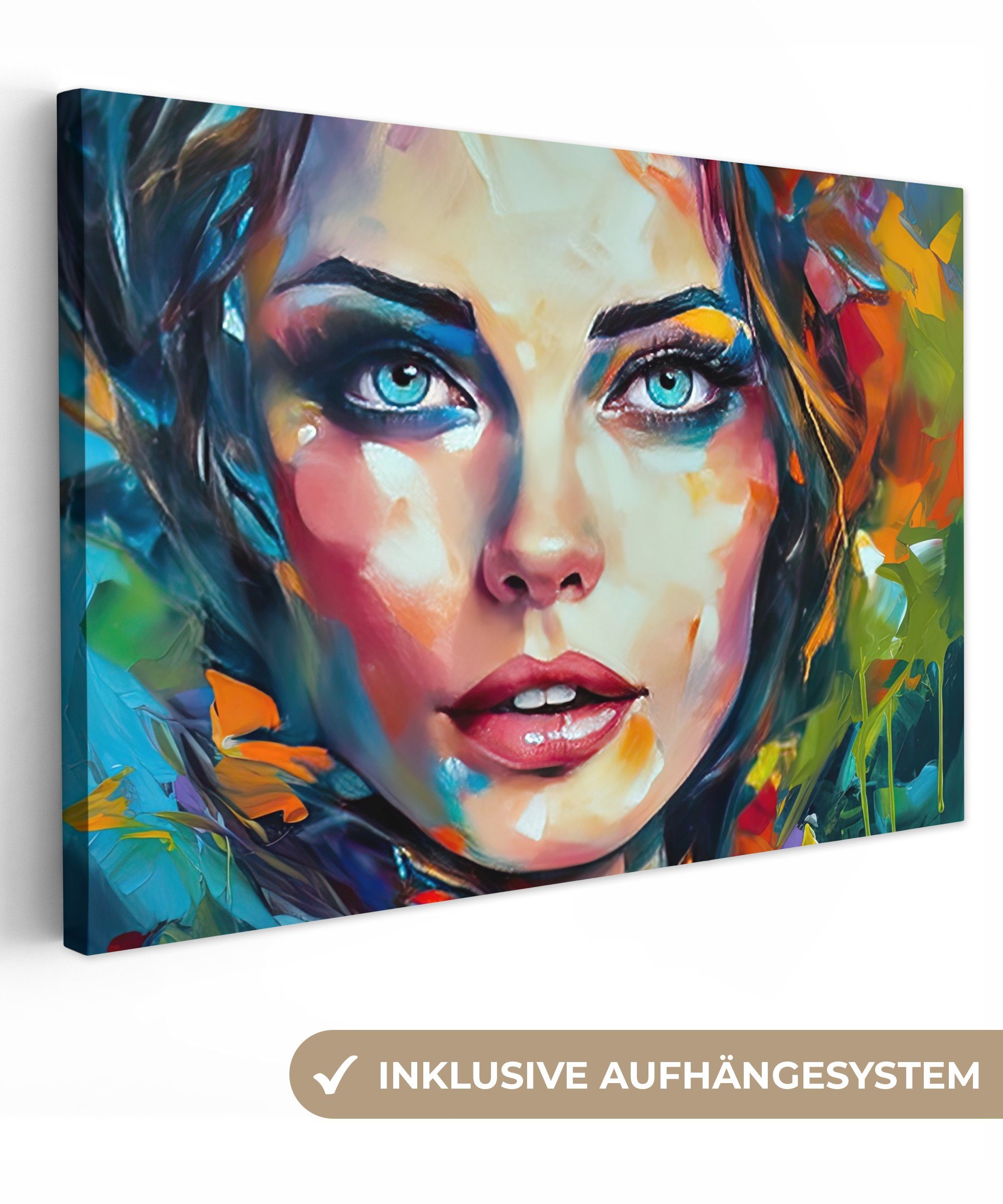 OneMillionCanvasses® Leinwandbild Gesicht - Frau - günstig online kaufen