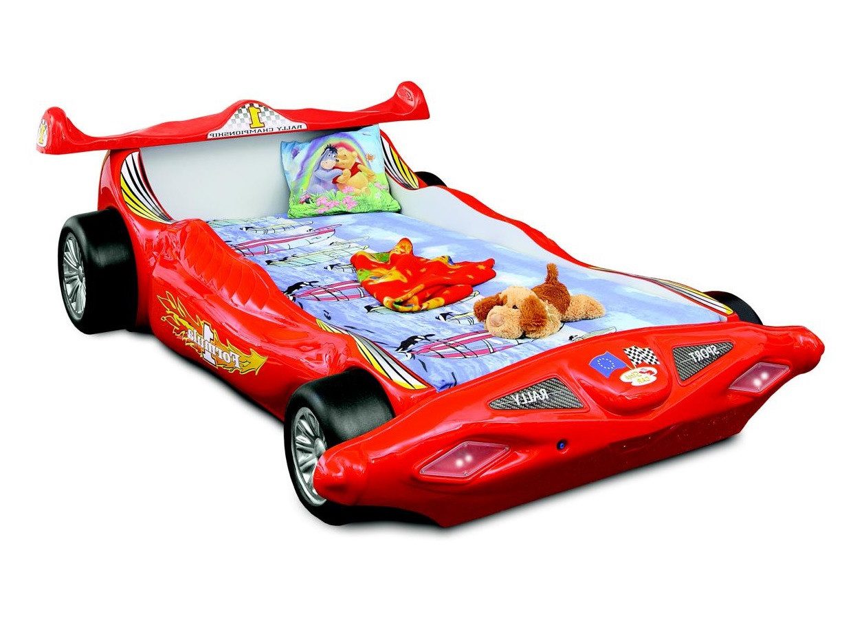 Xlmoebel Autobett Kinderbett in Rot mit Rennauto-Design im Stil der Formel 1 Einzelbett (Rot Kinderbett Formula 1), Hergestellt in Europa