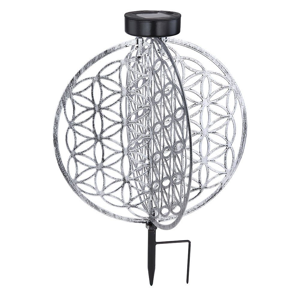 Gartenlampe orientalisch Solar verbaut, Solarleuchte Kugel Solarleuchte, Warmweiß, LED Garten etc-shop Solar Antik fest LED-Leuchtmittel