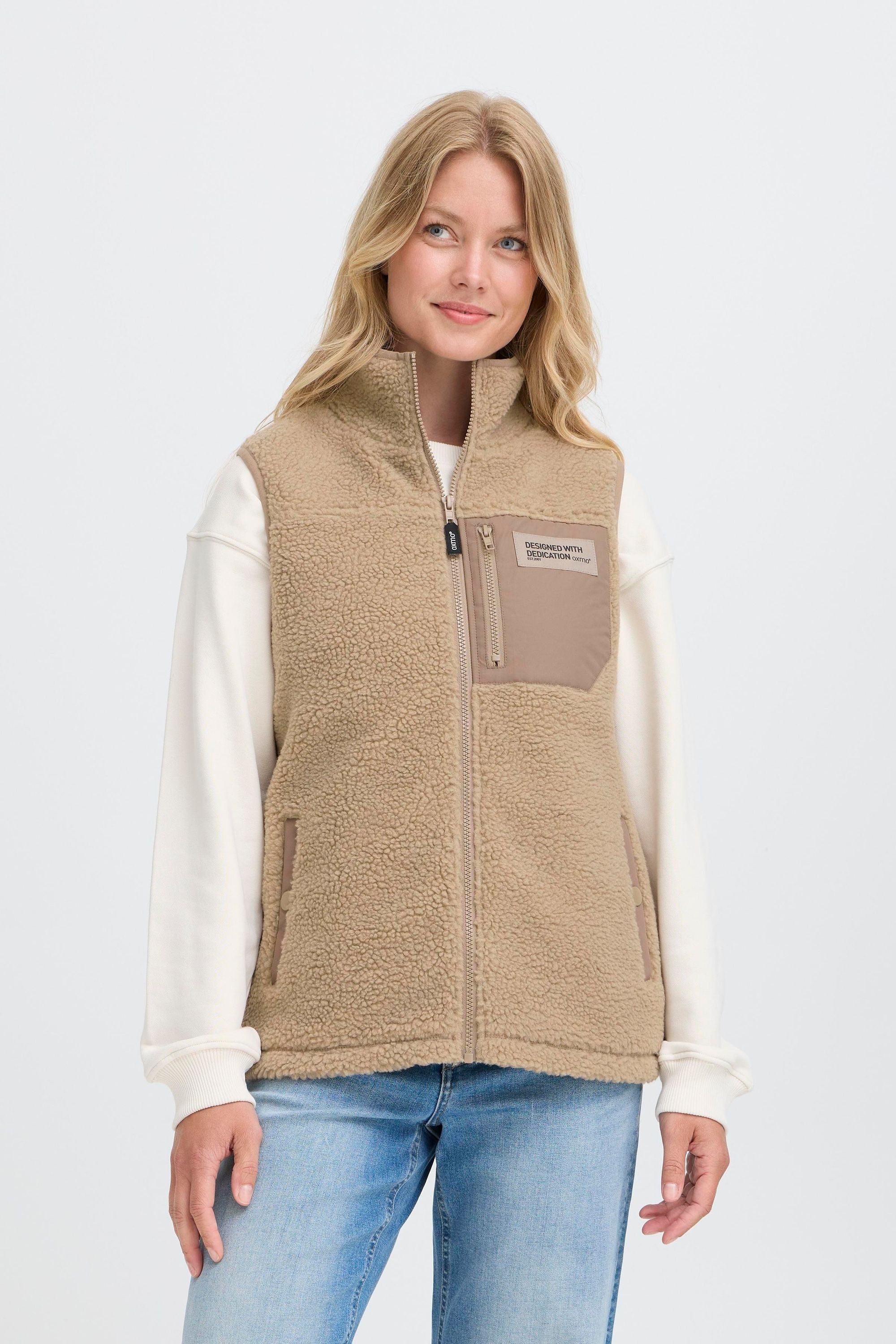 OXMO Plüschweste OXABBY Kuschelige Fleeceweste Teddy