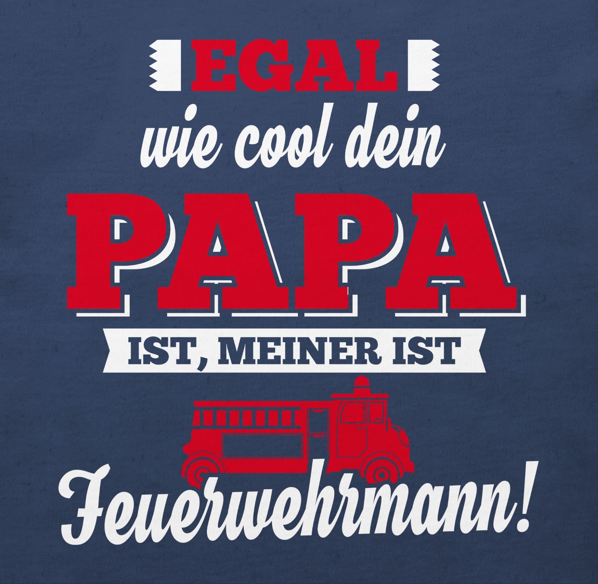 Shirtracer T-Shirt 1 Feuerwehrmann Baby Navy Papa Sprüche Blau Mein