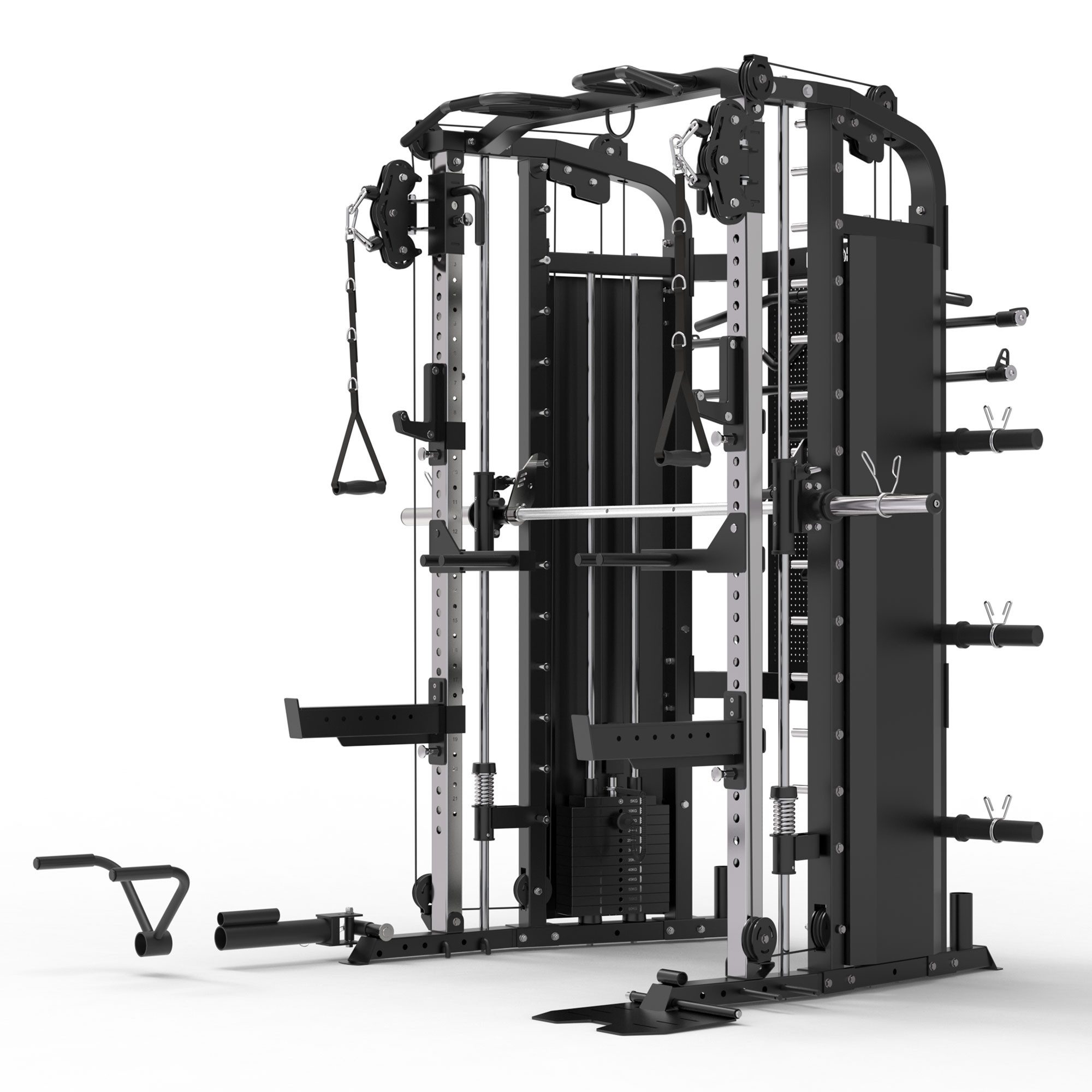 Kraftstation Smith Machine mit Gewichtsblock 2x60kg - Multipresse, Squat Rack
