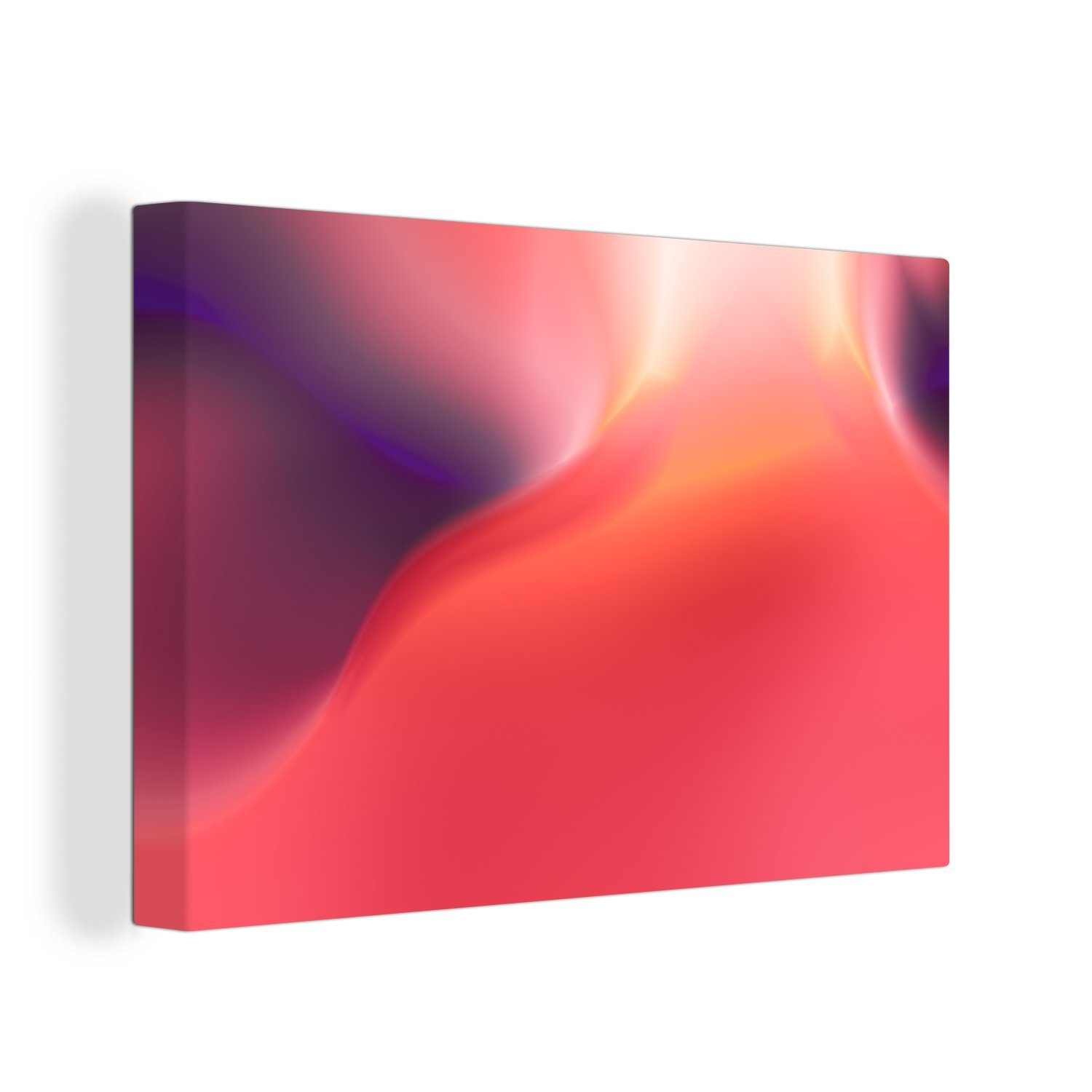 OneMillionCanvasses® Leinwandbild Abstrakter Hintergrund mit rotem Leuchten, (1 St), Wandbild Leinwandbilder, Aufhängefertig, Wanddeko, 30x20 cm