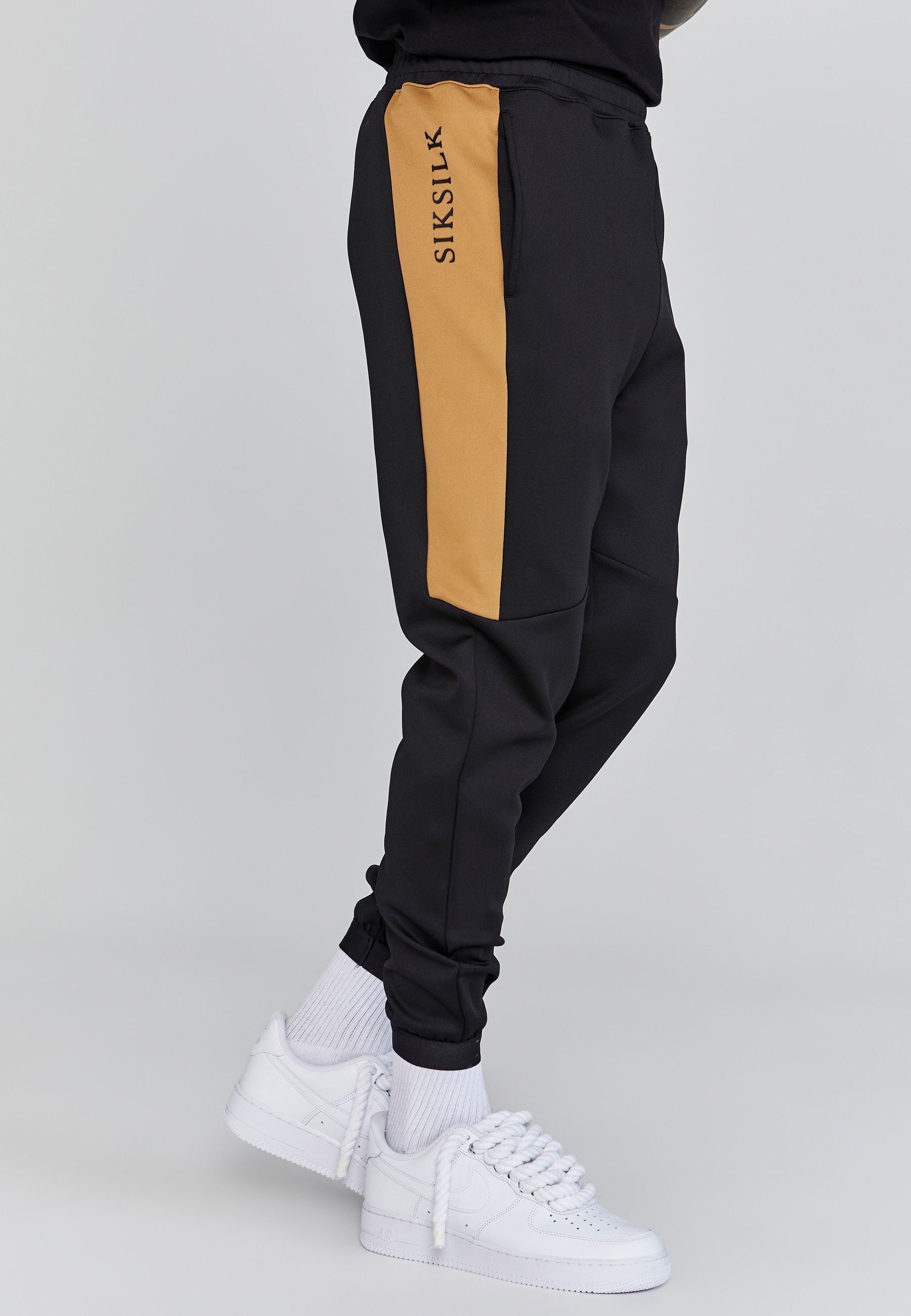 Siksilk Jogger Pants SikSilk Herren Schwarze Muscle Fit Jogginghose günstig online kaufen