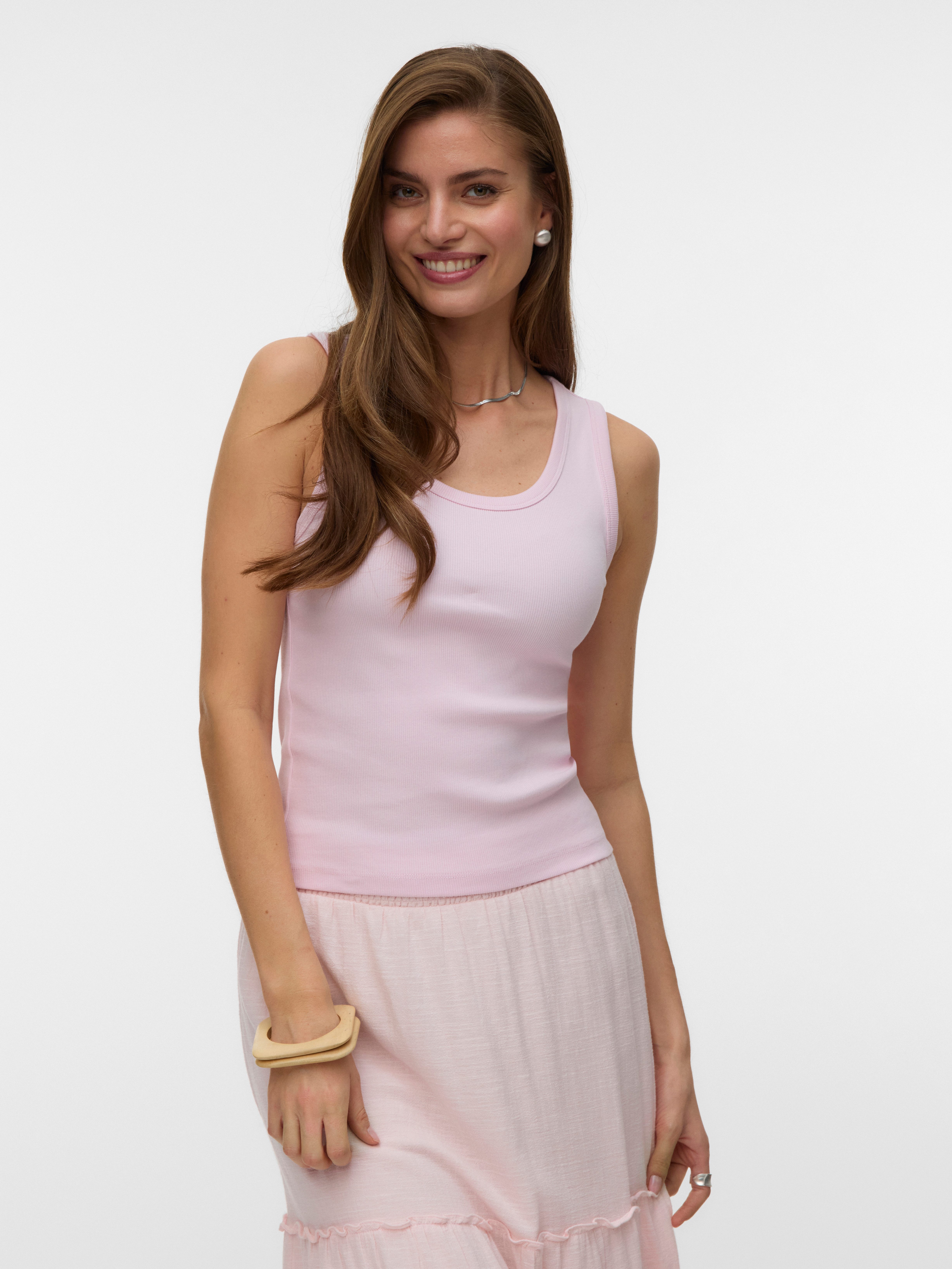 Vero Moda Tanktop VMCHLOE SL SHORT TANK TOP NOOS Baumwollmischung