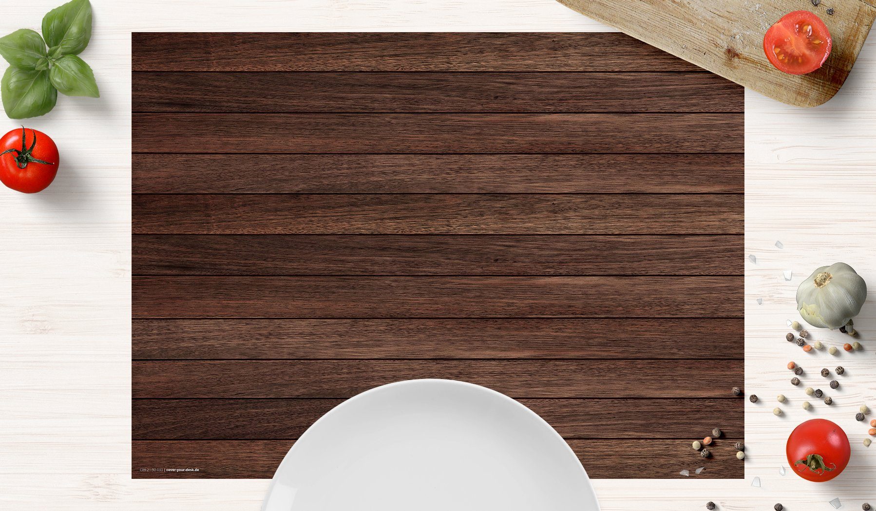 Tischmatte Tischunterlage - abwaschbar Holzbretter cover-your-desk.de, - - Vinyl (Kunststoff rutschfeste 4 Stück - aus - Made erstklassigem Tischset, - in BPA-frei) Braune Germany, zeitlosem - in Design (4-St) Platzset Platzset,