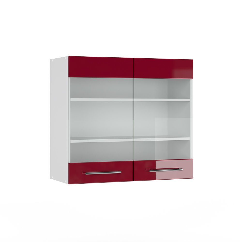 Vicco Glashängeschrank Fame-Line, Bordeaux Hochglanz/Weiß, 80 günstig online kaufen