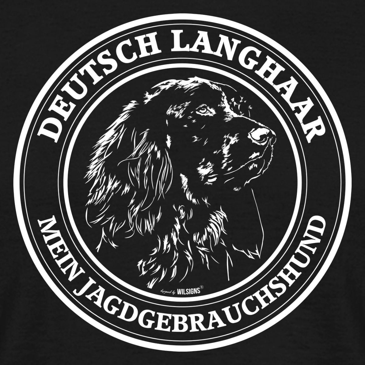 Spreadshirt T-Shirt Deutscher Langhaarhund, Jagdhund Männer T-Shirt (1-tlg)