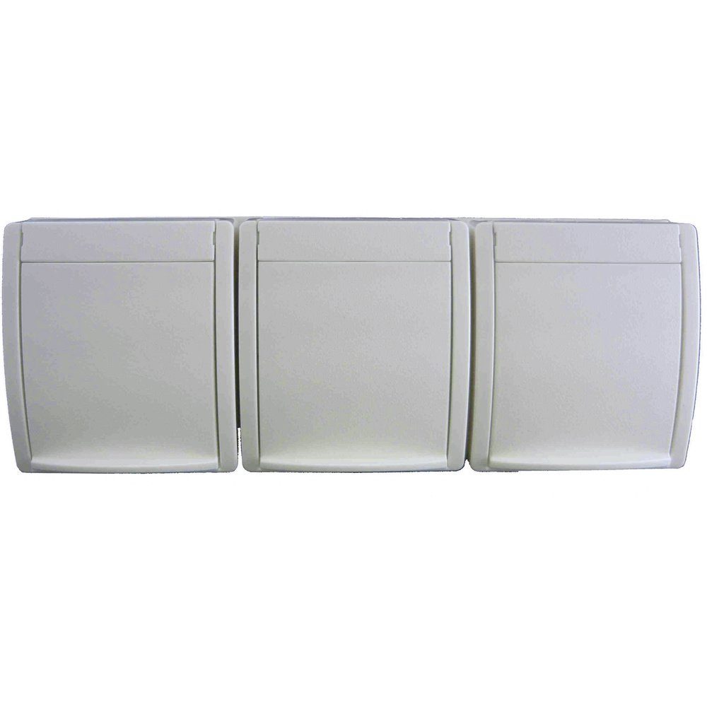 Busch-Jaeger Steckdose Busch-Jaeger 2300/3 EW-54 Feuchtraum-Schalterprogramm Dreifachsteckd