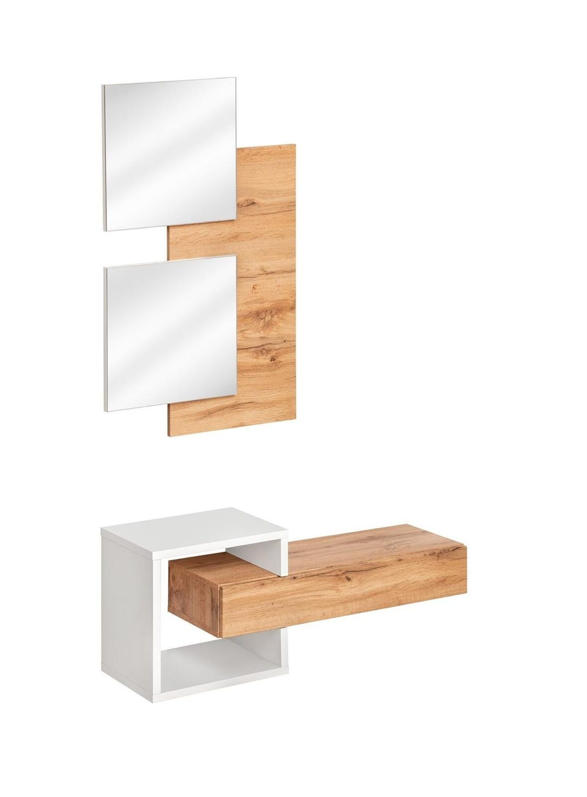 Diele Garderoben-Set in Moderne Neu Wand Regal (2-St., Set Wandregal/Spiegel), Europa Design Made JVmoebel Möbel,