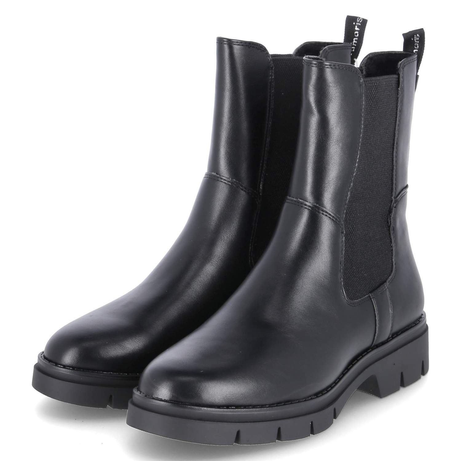 Tamaris Damen Chelsea Boots Mit TOUCHit-Fußbett – Bequeme Stiefeletten Aus Leder & Textil, 3,5 Cm Absatz