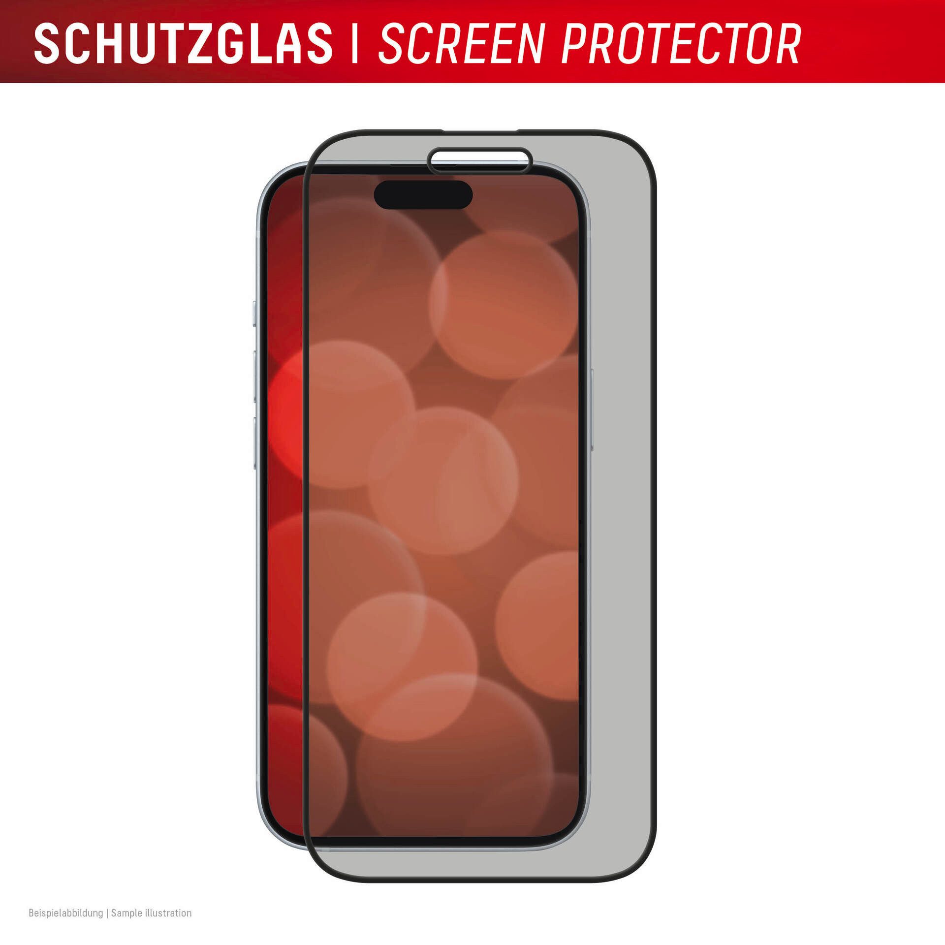 Displex Displayschutzglas Privacy Glass Full Cover für Apple iPhone 16 Plus, 1 Stück, Displayschutzfolie, Schutzfolie, Bildschirmschutz, kratz- & stoßfest