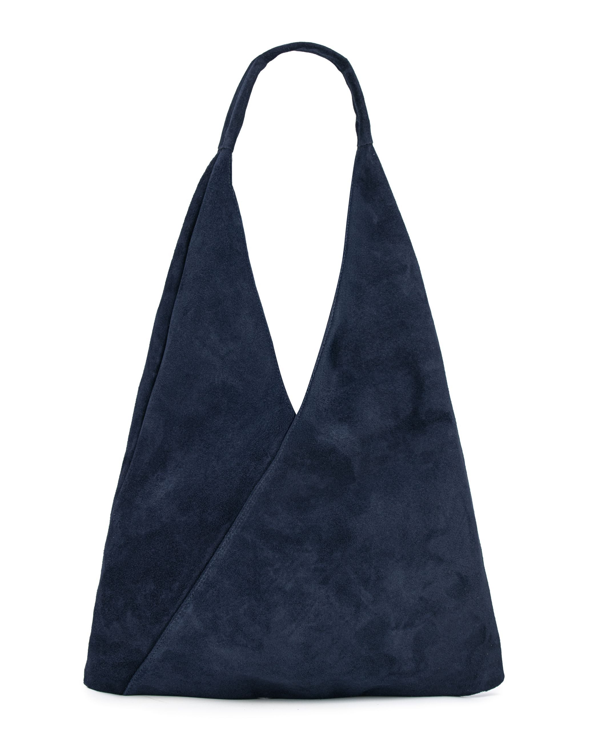 Caspar Schultertasche große Damen Wildleder Hobo Handtasche - PREMIUM LINE - Modell No.863, 100% italienisches Wildleder, samtig weich, angenehmer Tragekomfort