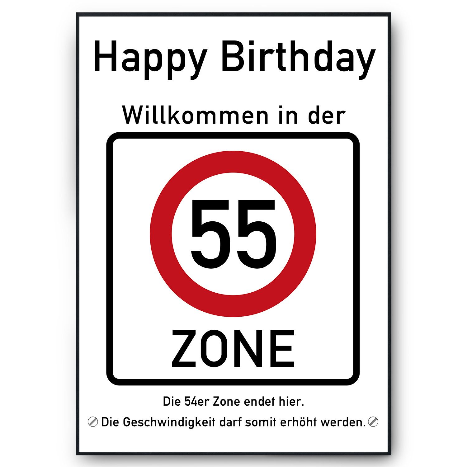 Tigerlino Poster 55. Geburtstag Geschenk Verkehrszeichen günstig online kaufen