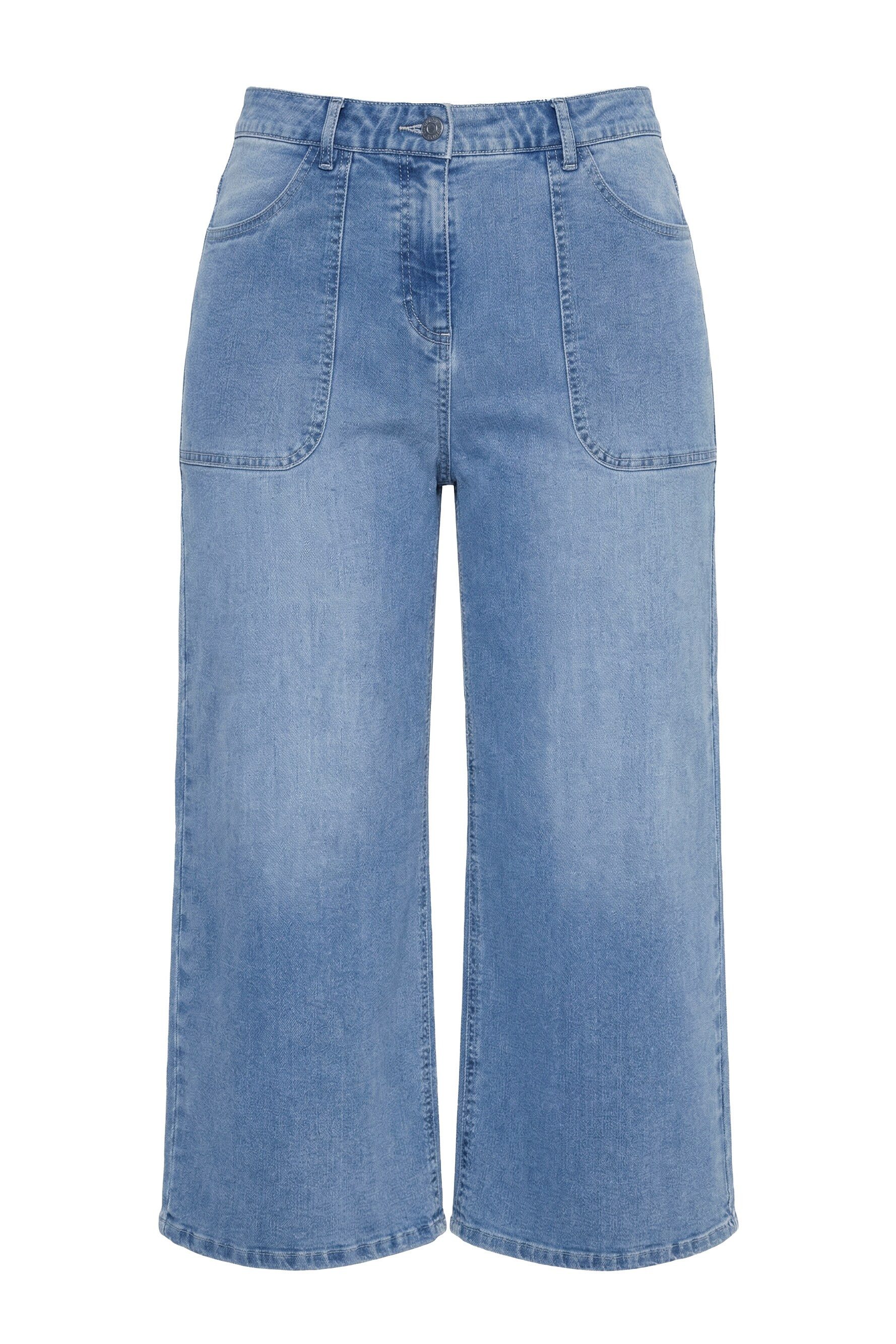 Ulla Popken Regular-fit-Jeans Jeans-Culotte Mary weites Bein Komfortbund – Bild 2 von 4