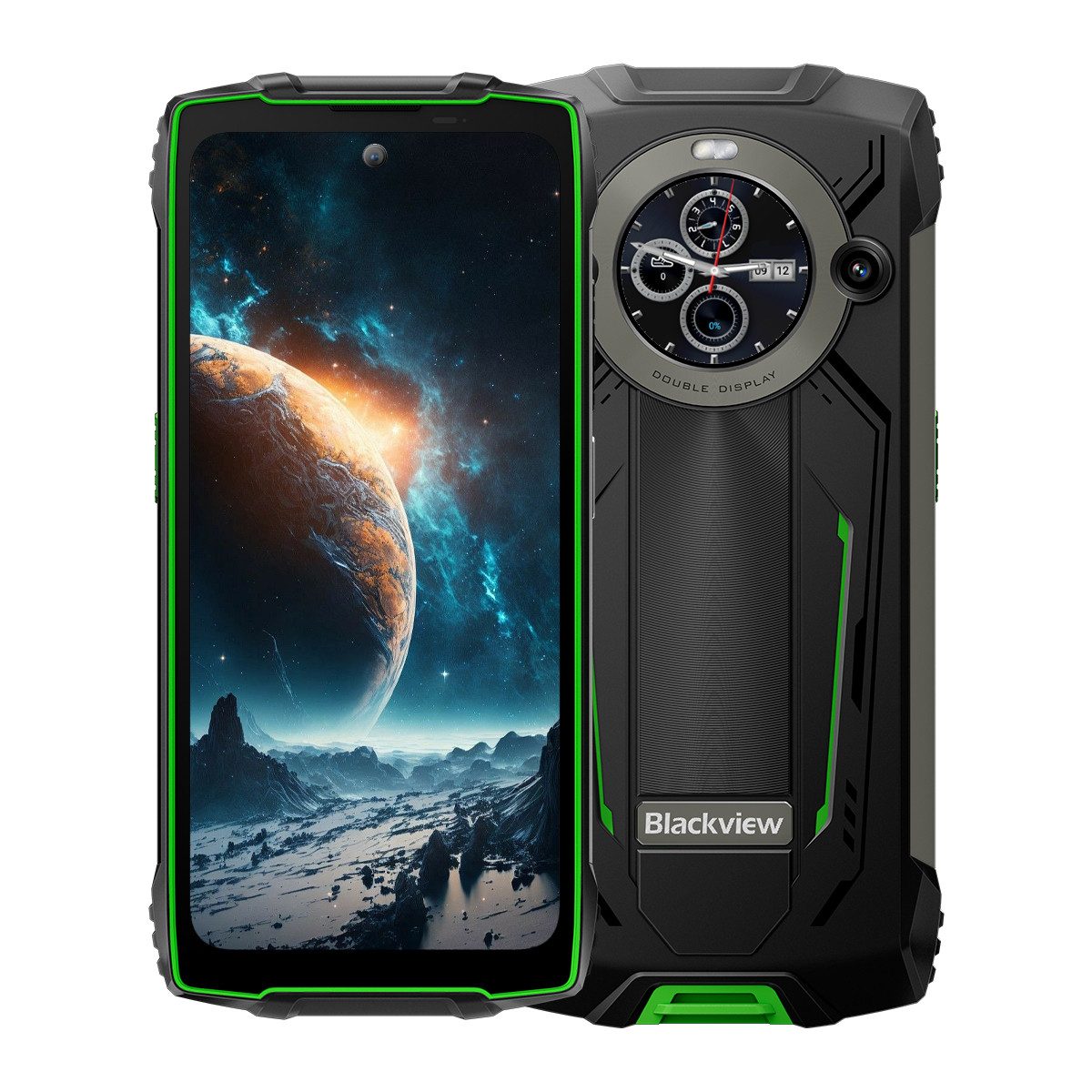 blackview Robustes Outdoor-Smartphone Dual-Display 12GB RAM 256GB 6,5" FHD+ Smartphone (16.51 cm/6.5 Zoll, 256 GB Speicherplatz, 50 MP Kamera)