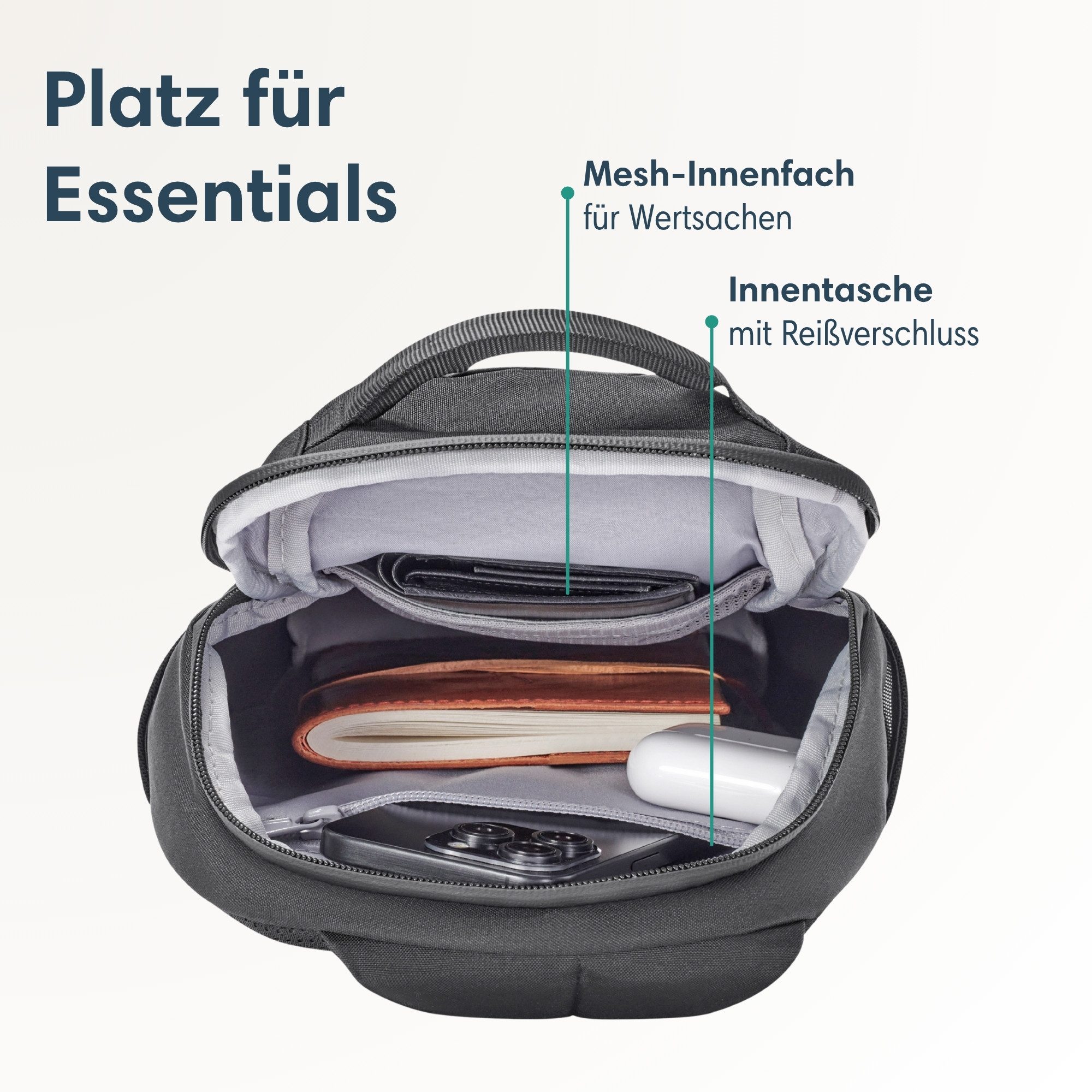 LARKSON Umhängetasche Klint Sling Bag 4 L, Funktionale Umhängetasche, Schultertasche für Wandern, Radfahren, Reisen, Outdoor