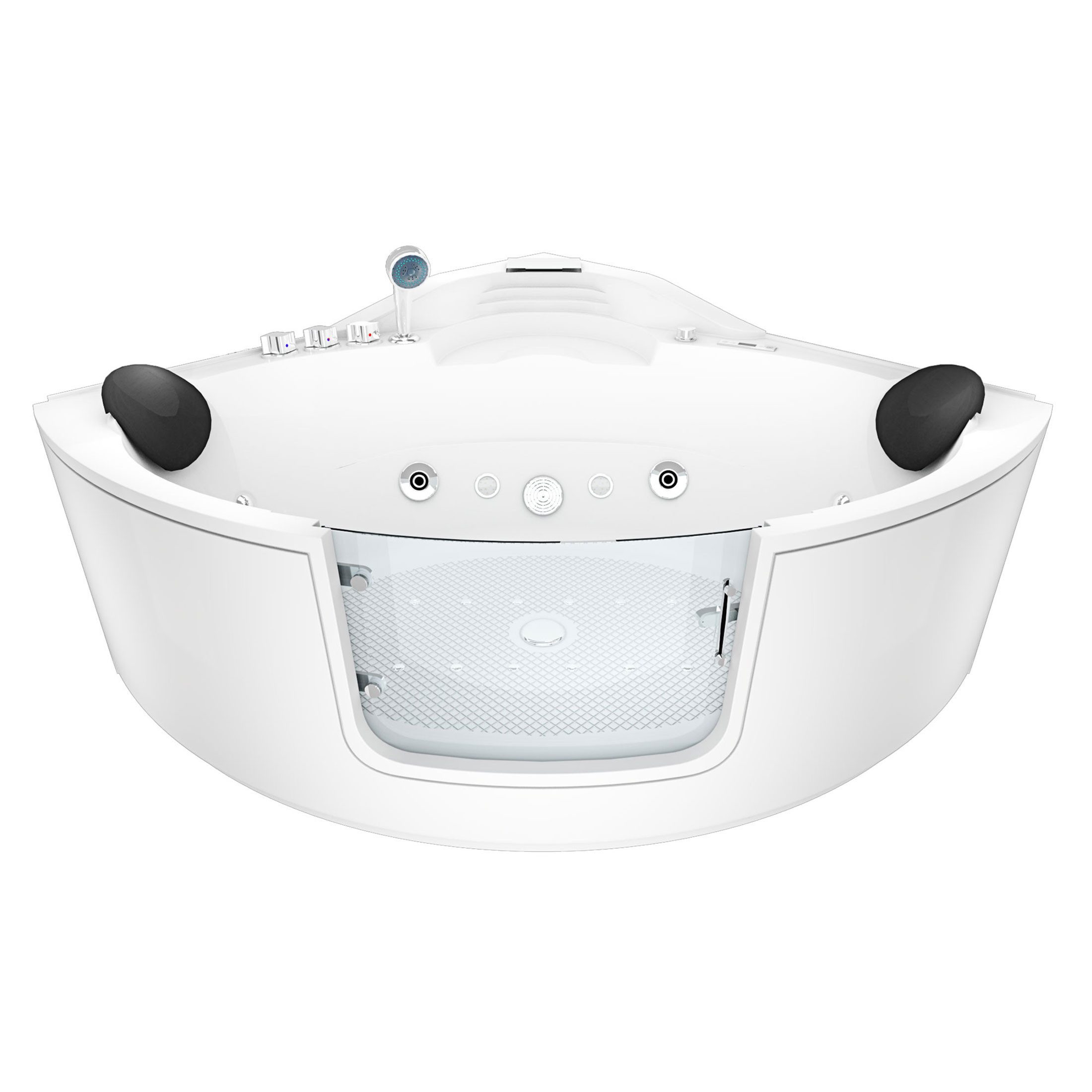 AcquaVapore Whirlpool-Badewanne Whirlpool Badewanne Wanne W60-ALL 140x140cm mit Tür, (1-tlg), mit Ablaufgarnitur