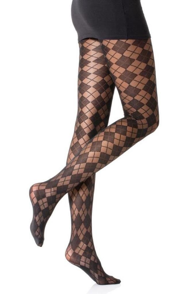 DEN Frauen Hose Strumpfhose schwarz Nero 40 Damen cofi1453 Feinstrumpfhose Muster mit Socken