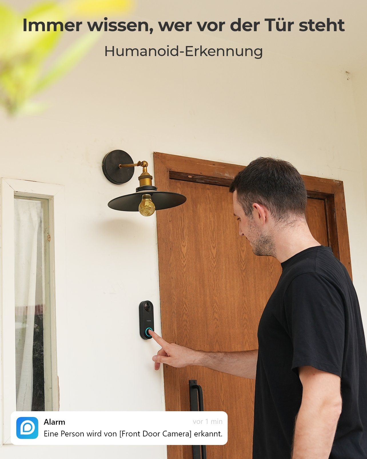 Reolink Video Doorbell Home VD81 5MP Wetterschutz) Innenbereich, IP65 Kamera Smart PoE-Version IP65 Türklingel Wetterschutz, Gegensprechfunktion, (Außenbereich