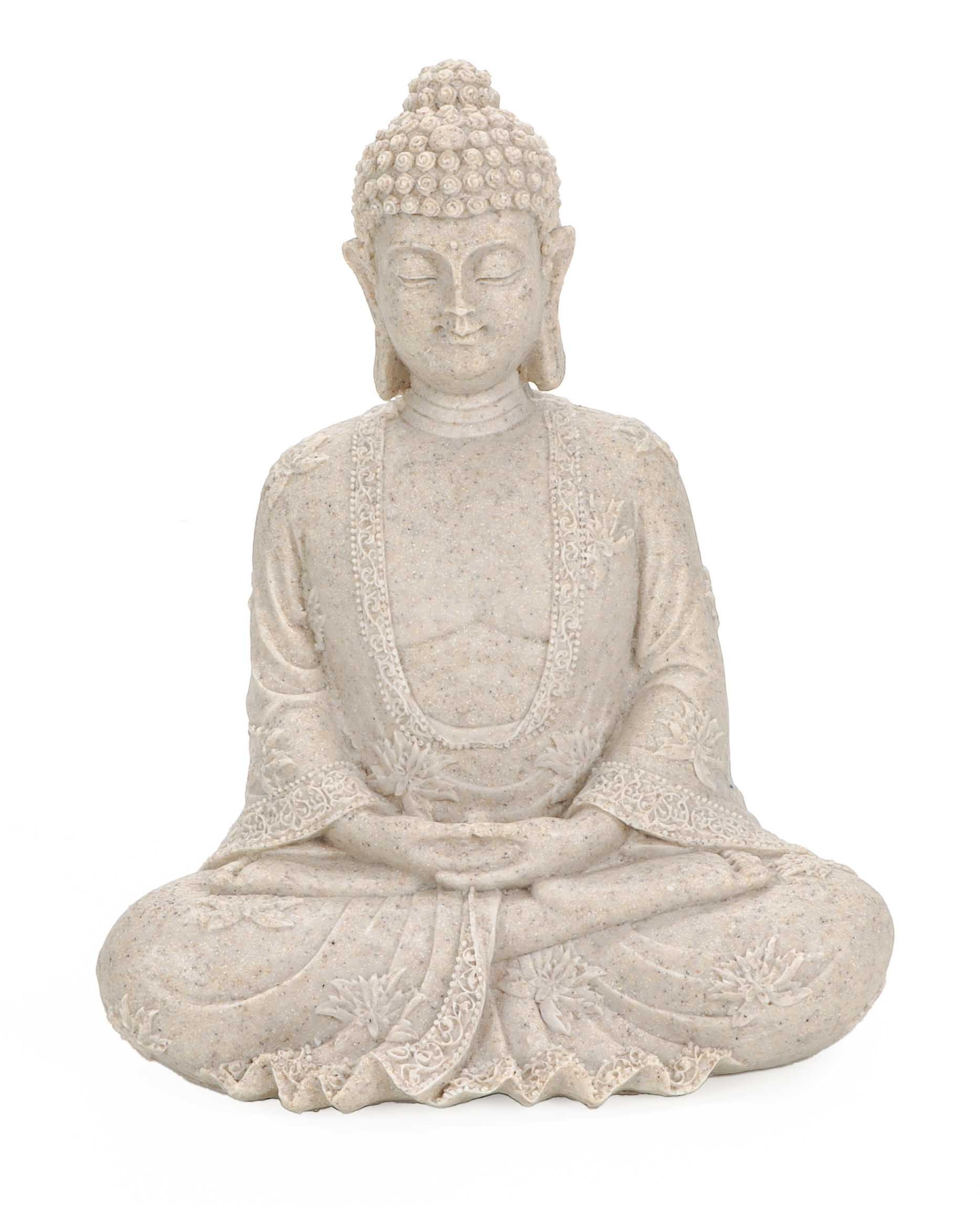 Bubble-Store Buddhafigur Buddha Figur sitzend in Stein-Optik (Buddha Figur 23 cm, 1 St., Buddha im Lotussitz), Buddha Dekofigur
