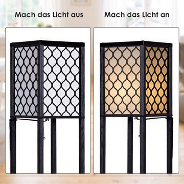 COSTWAY Stehlampe, ohne Leuchtmittel, Warmweiß, Regal, mit 3-Ebenen